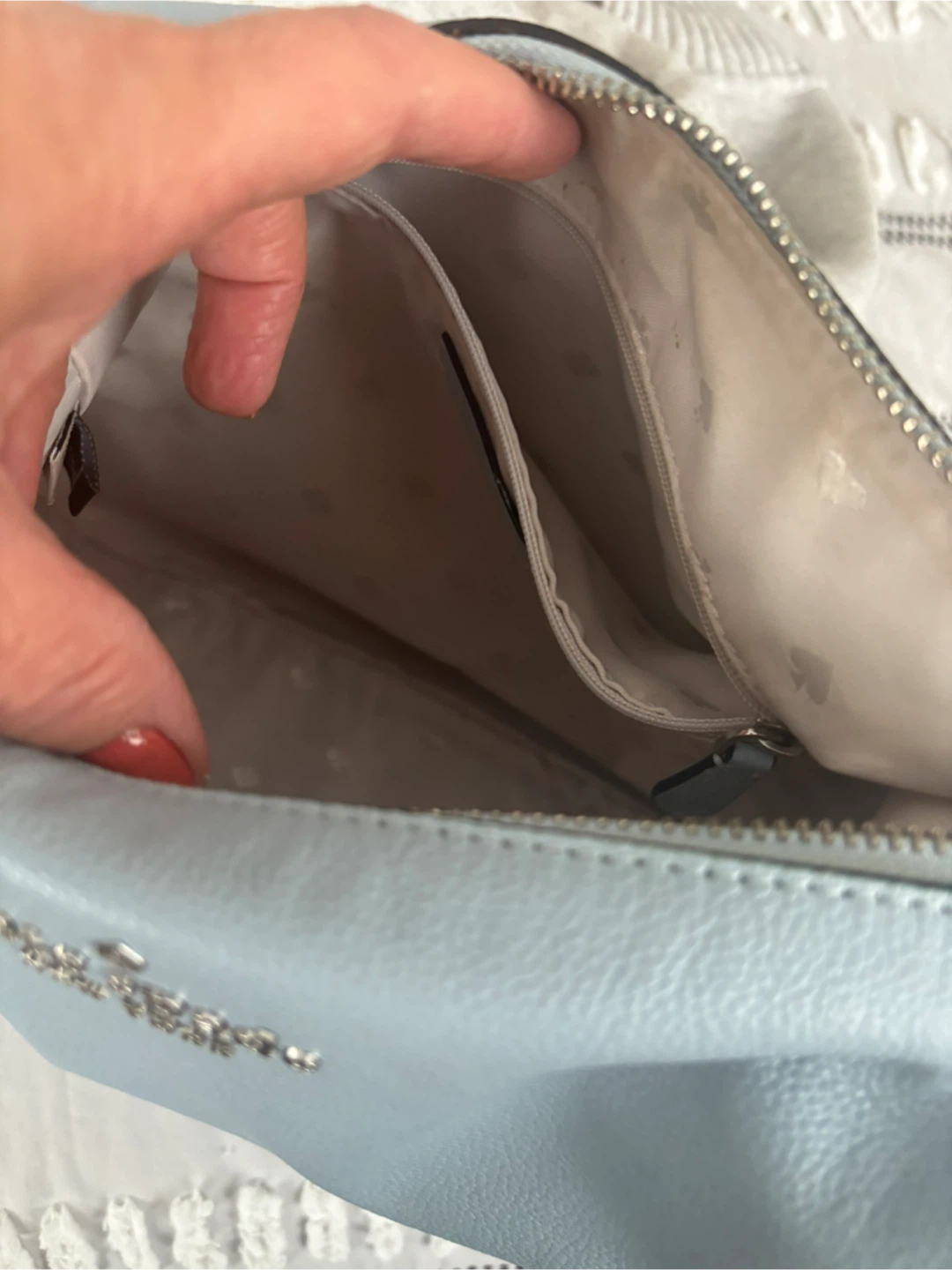 Kate Spade New York Light Blue Leather Crossbody Purse - photo 3