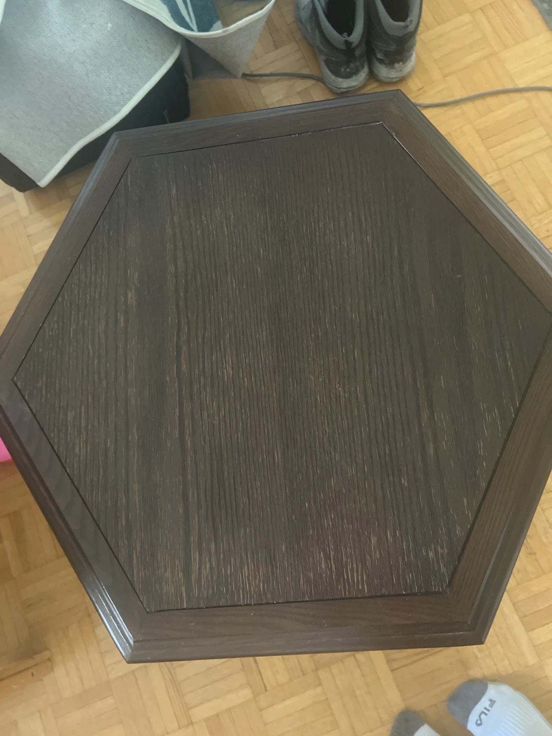 Hexagonal Side Table - Dark Wood - photo 3