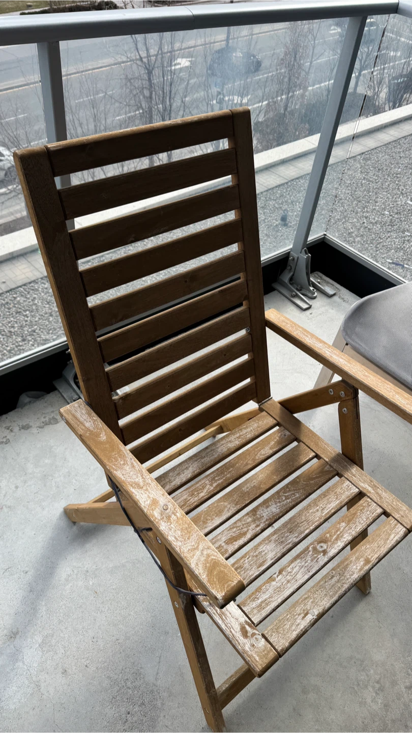 Wooden Folding Table and Chair Set - photo 2