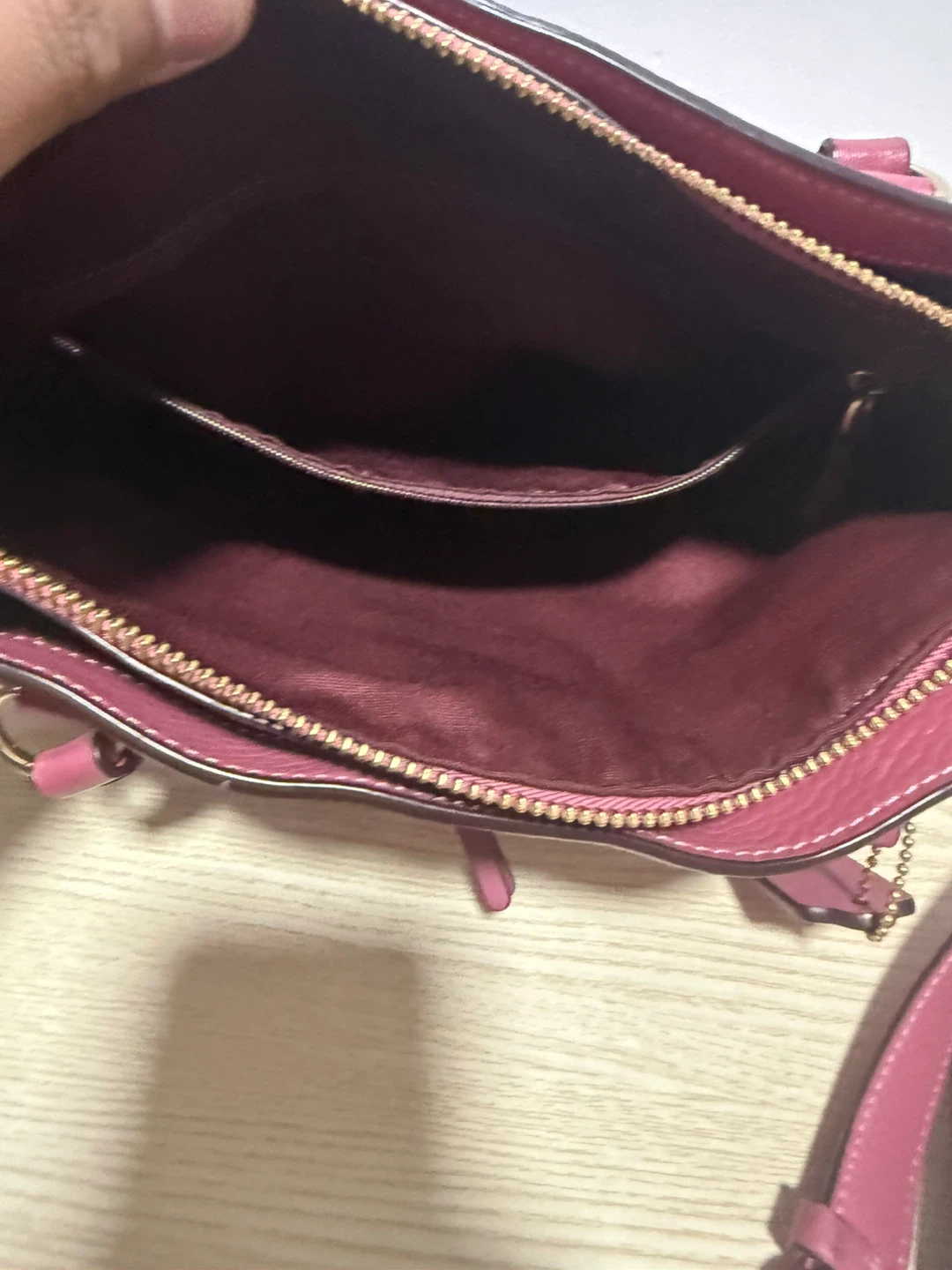 Coach Pebble Leather Satchel Handbag - Magenta - photo 3