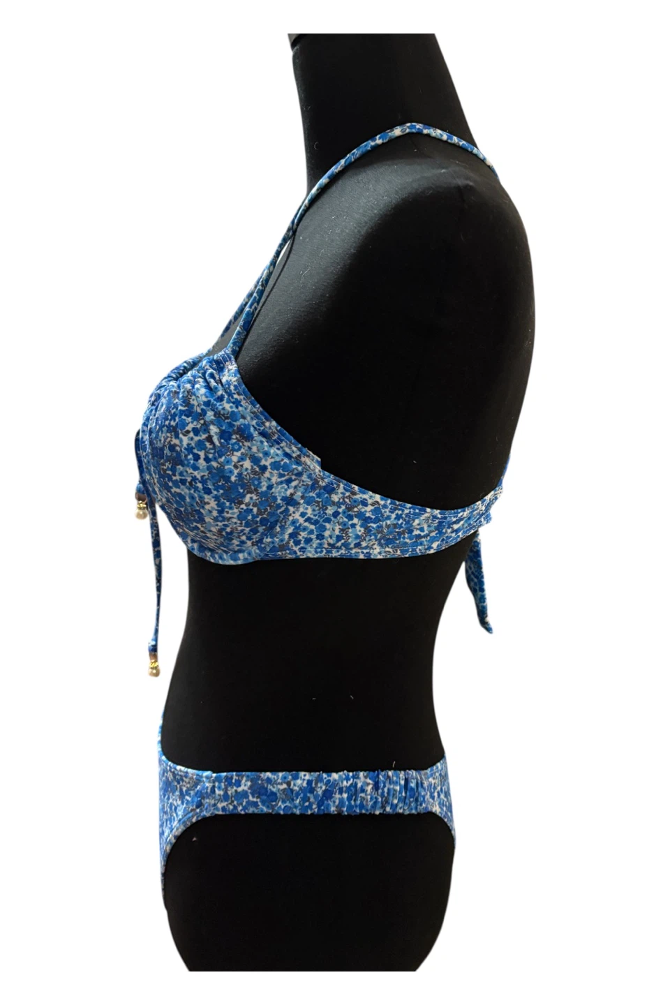 Blue floral print bikini set - photo 3