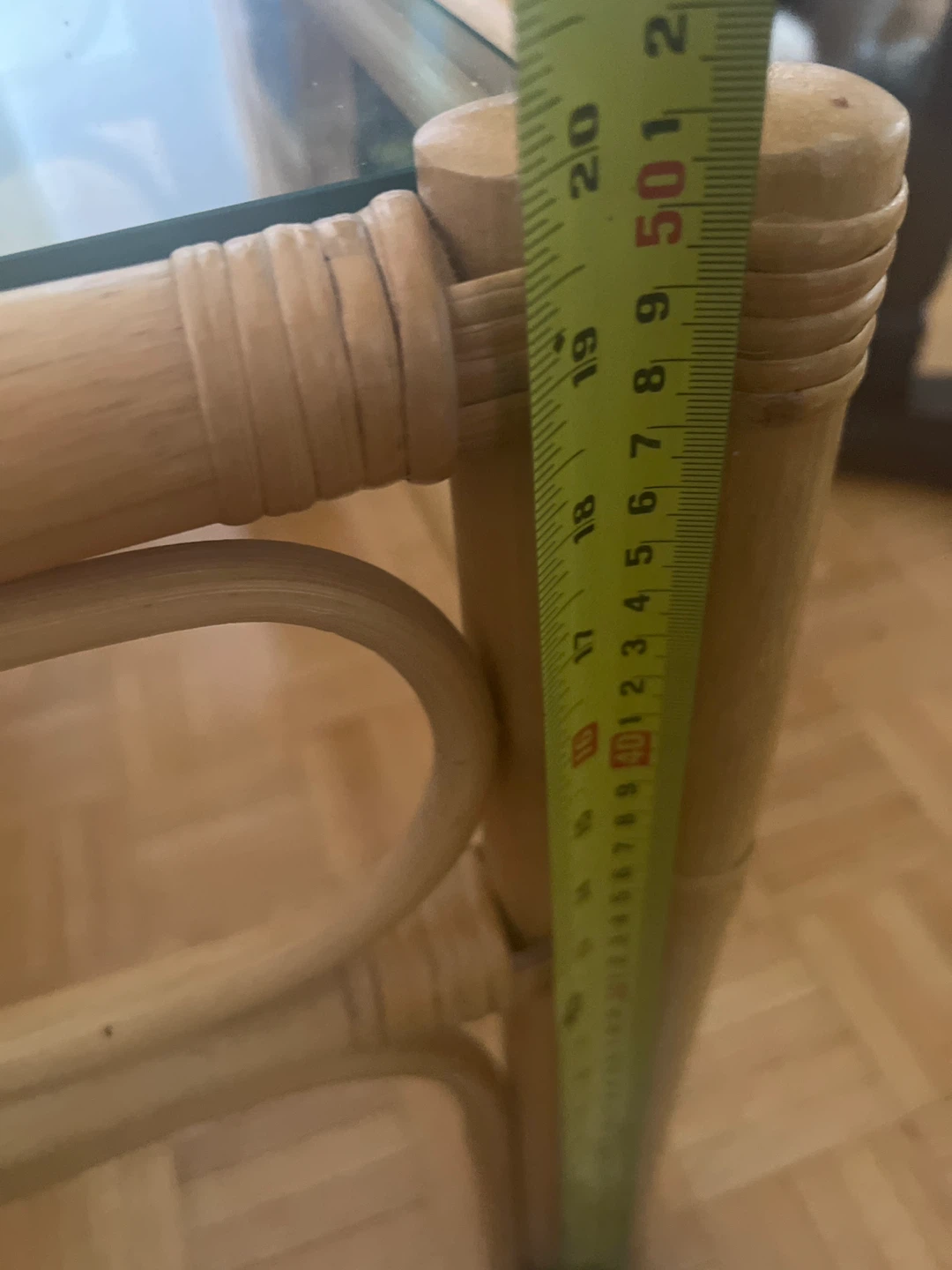 Rattan and Glass Side Table - photo 3