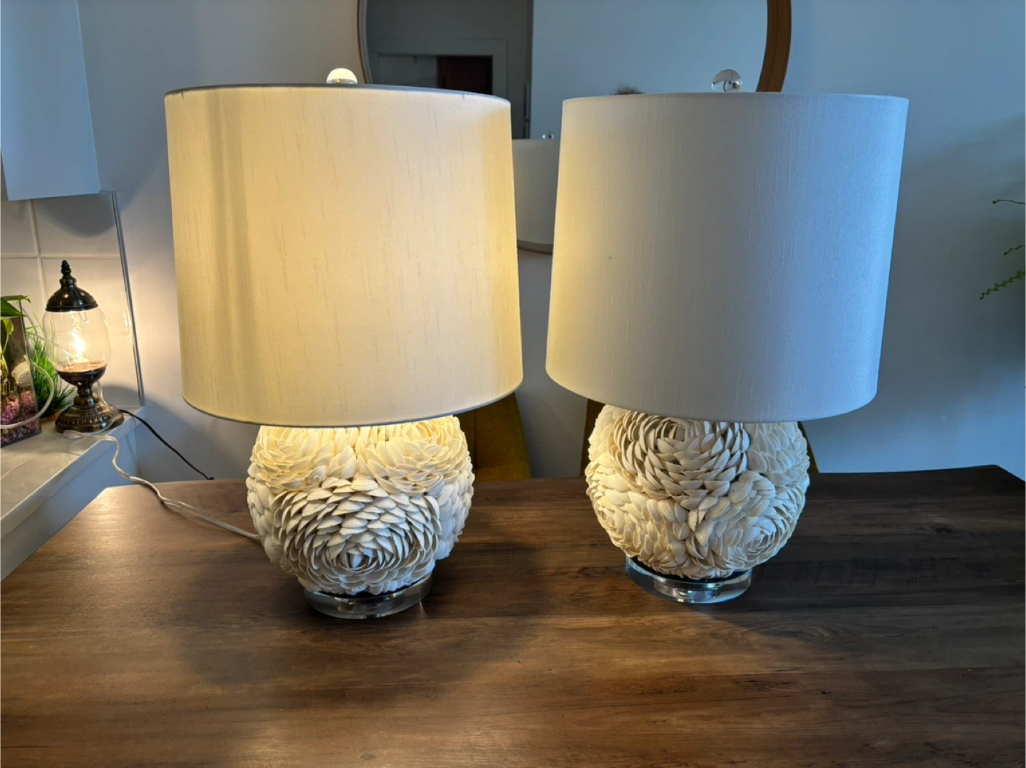 Pair of Decorative Real Shell Lamps 60$ each or 110$ for the set
