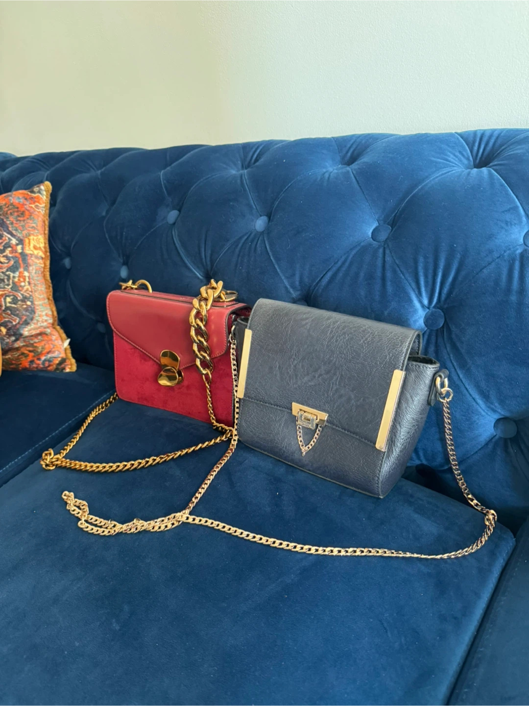 Two stylish chain strap crossbody bags