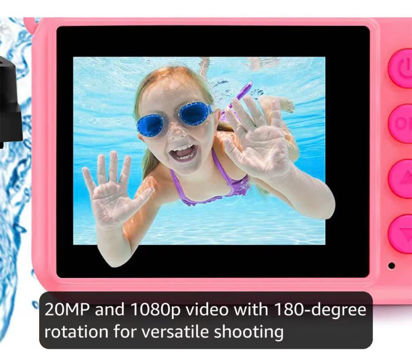 Pink Kids Waterproof Action Camera with 32GB Card - photo 2