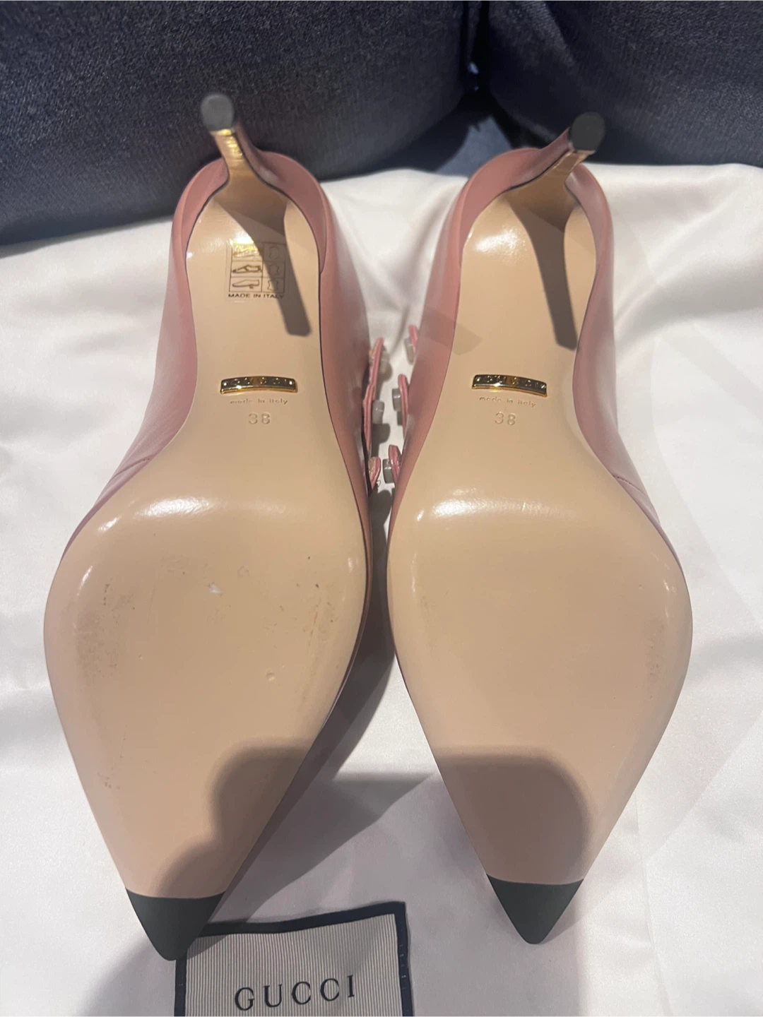 Gucci Pink Leather Cage Heels - photo 3