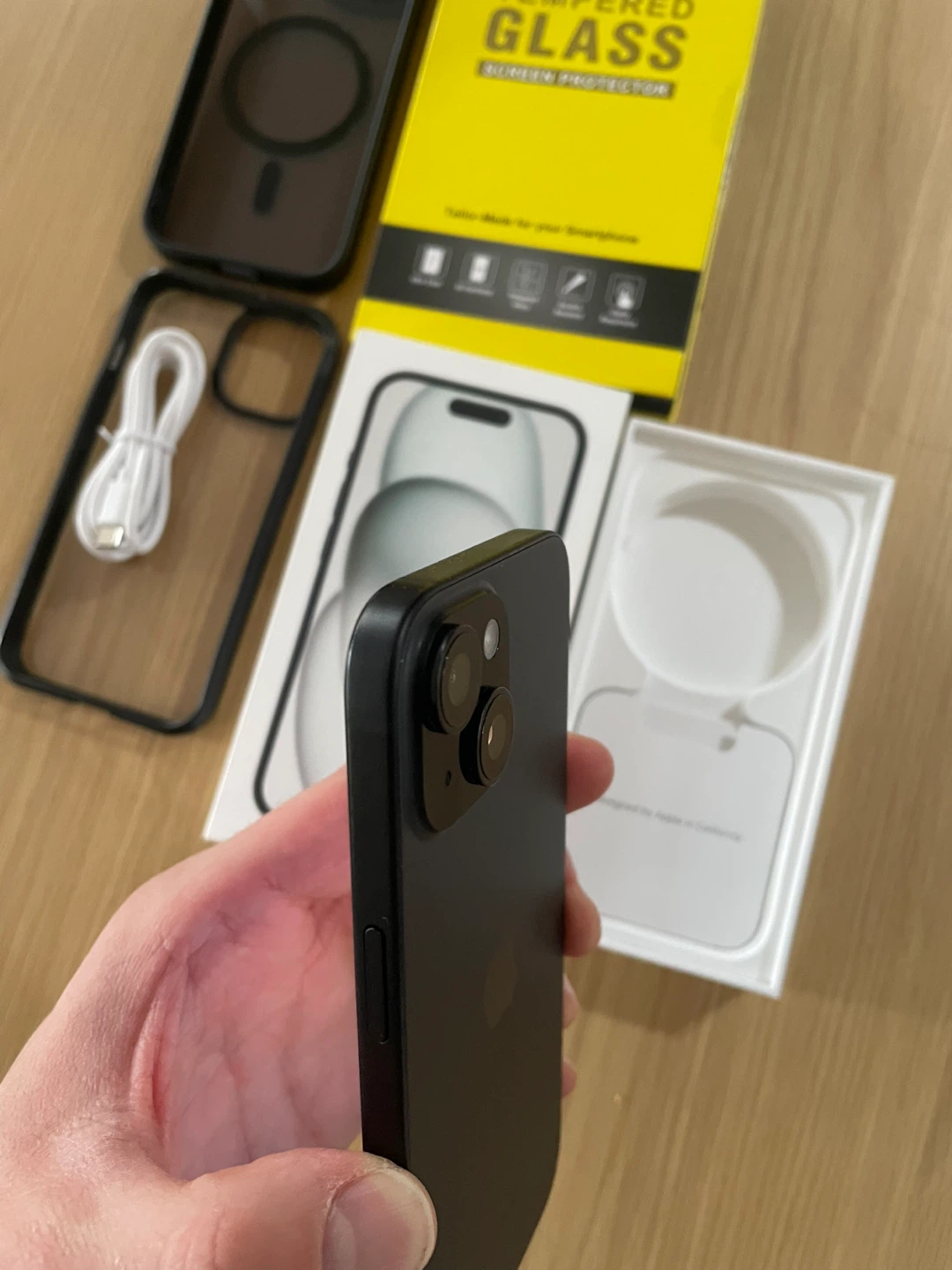 MINT iPhone 15 with Case and Screen Protector - photo 2