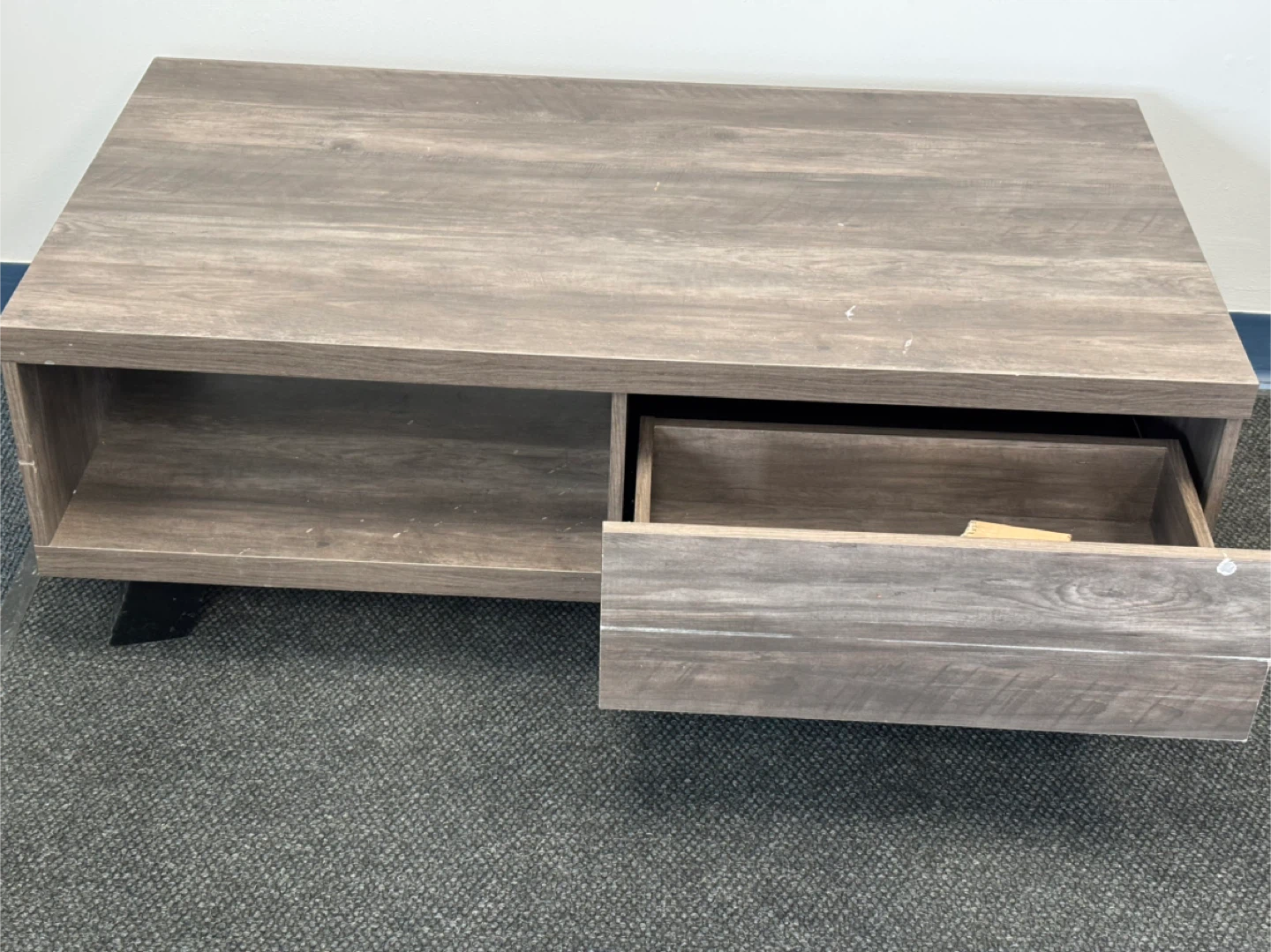 Modern Wood Coffee Table with Drawer and Shelf - photo 3