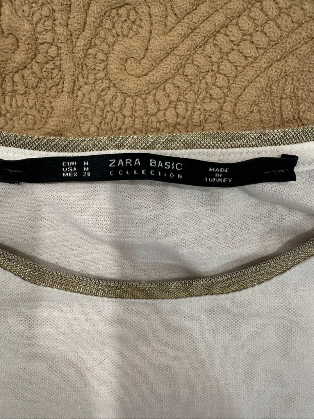 Zara Basic Collection White Long Sleeve Top with Pocket - Size M - photo 2