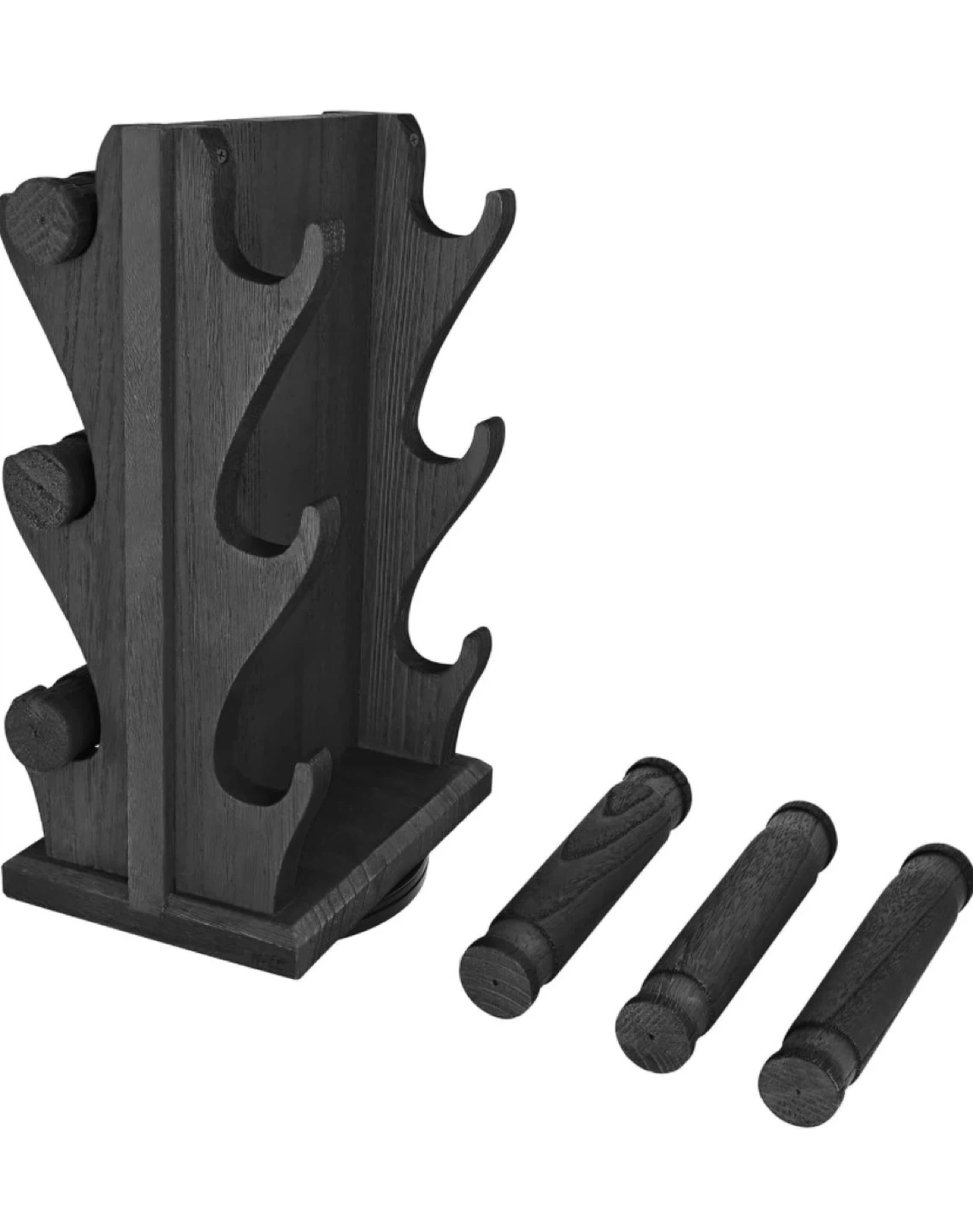 Ikee Design 3-Tier Rotating Wooden Jewelry Display Stand - Black - photo 4