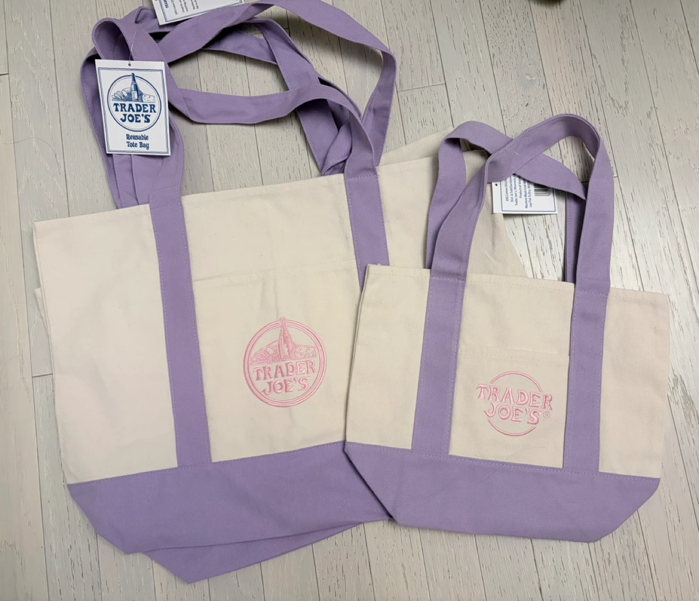 Trader Joe's Lavender Tote Bags (large/mini)