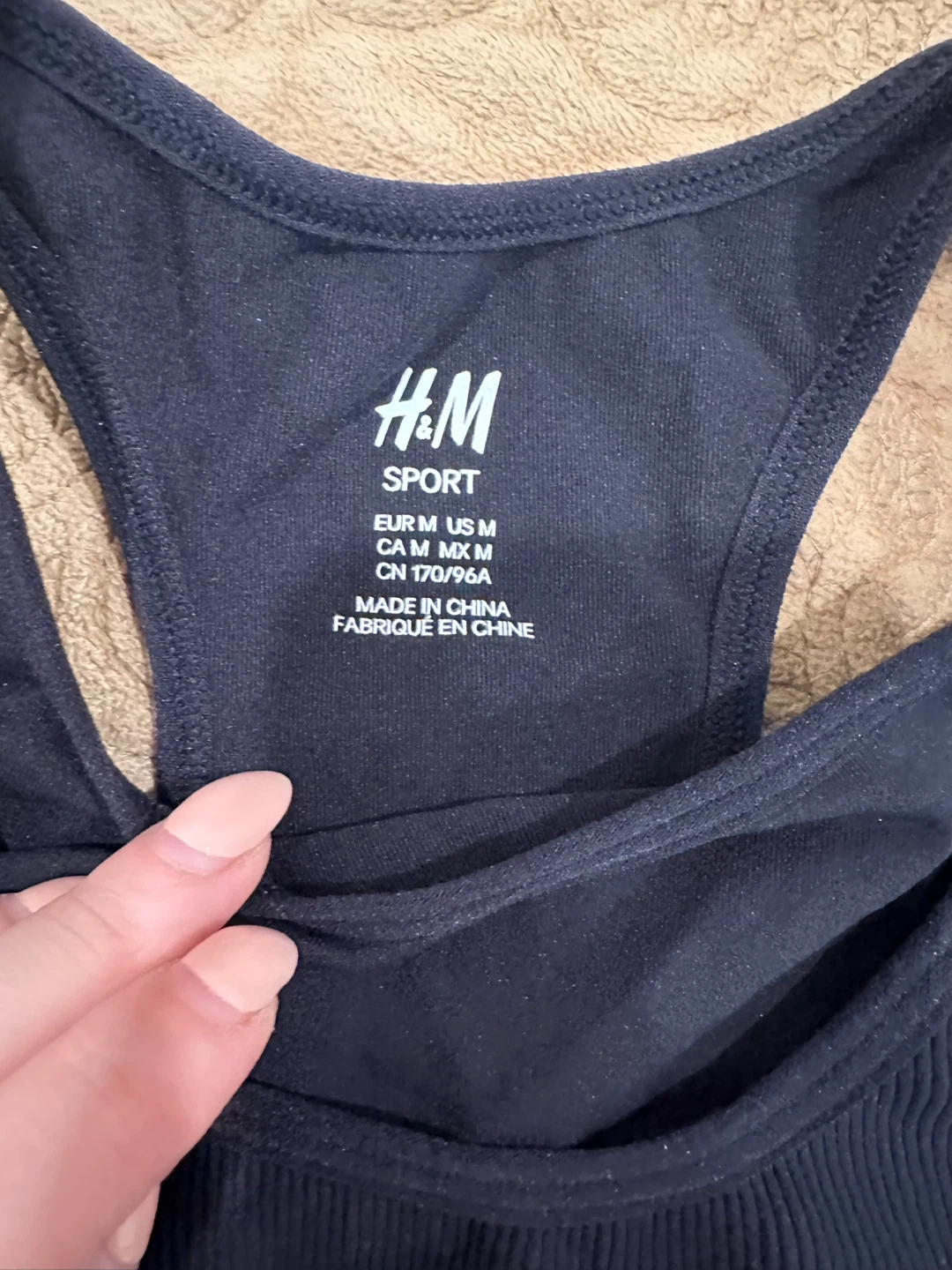 H&M Sport Black Bike Shorts and Sports Bra Set - Size M - photo 5
