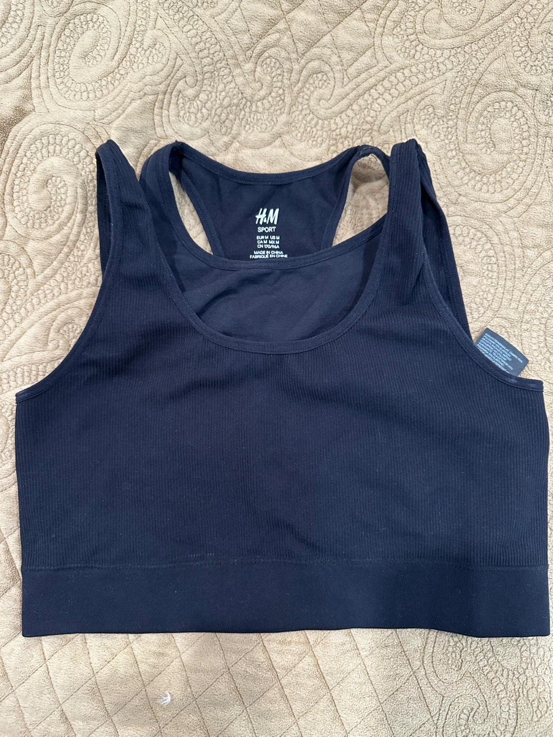 H&M Sport Black Bike Shorts and Sports Bra Set - Size M - photo 4