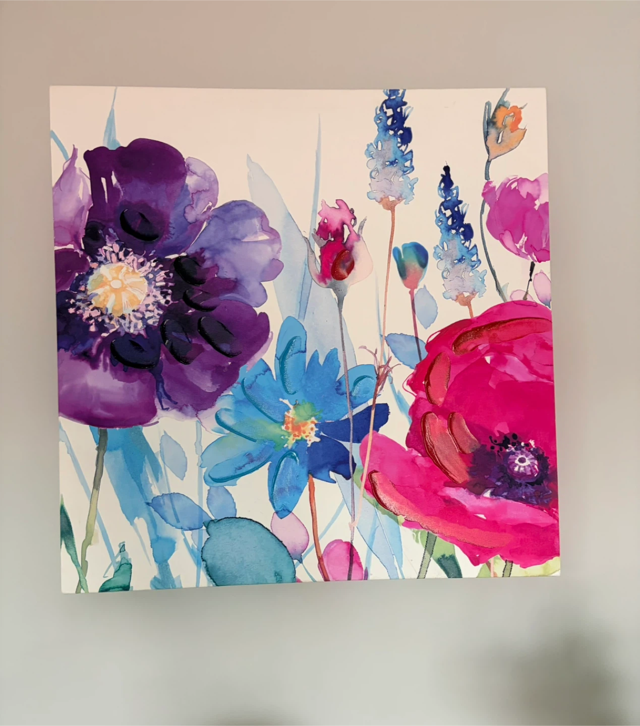 Watercolor Floral Wall Art Canvas Print
