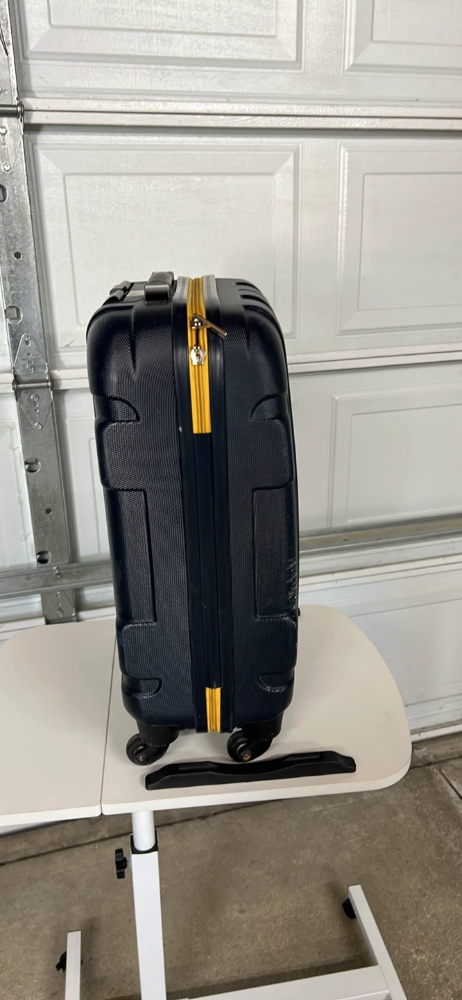 Chaps Navy Blue Carry-On Luggage Suitcase