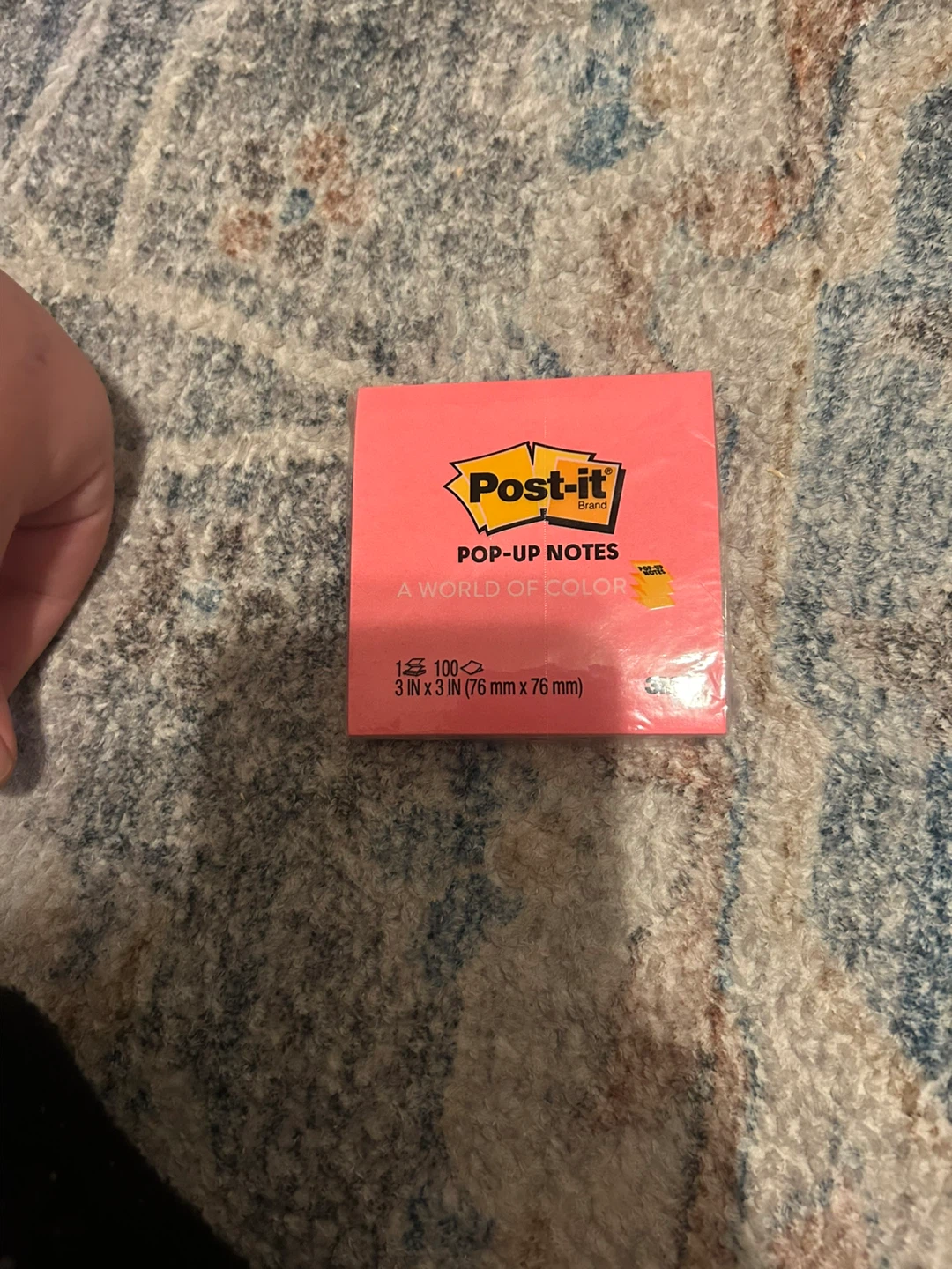 Post-it Pop-Up Notes, Pink, 3x3 Inch, 100 Sheets