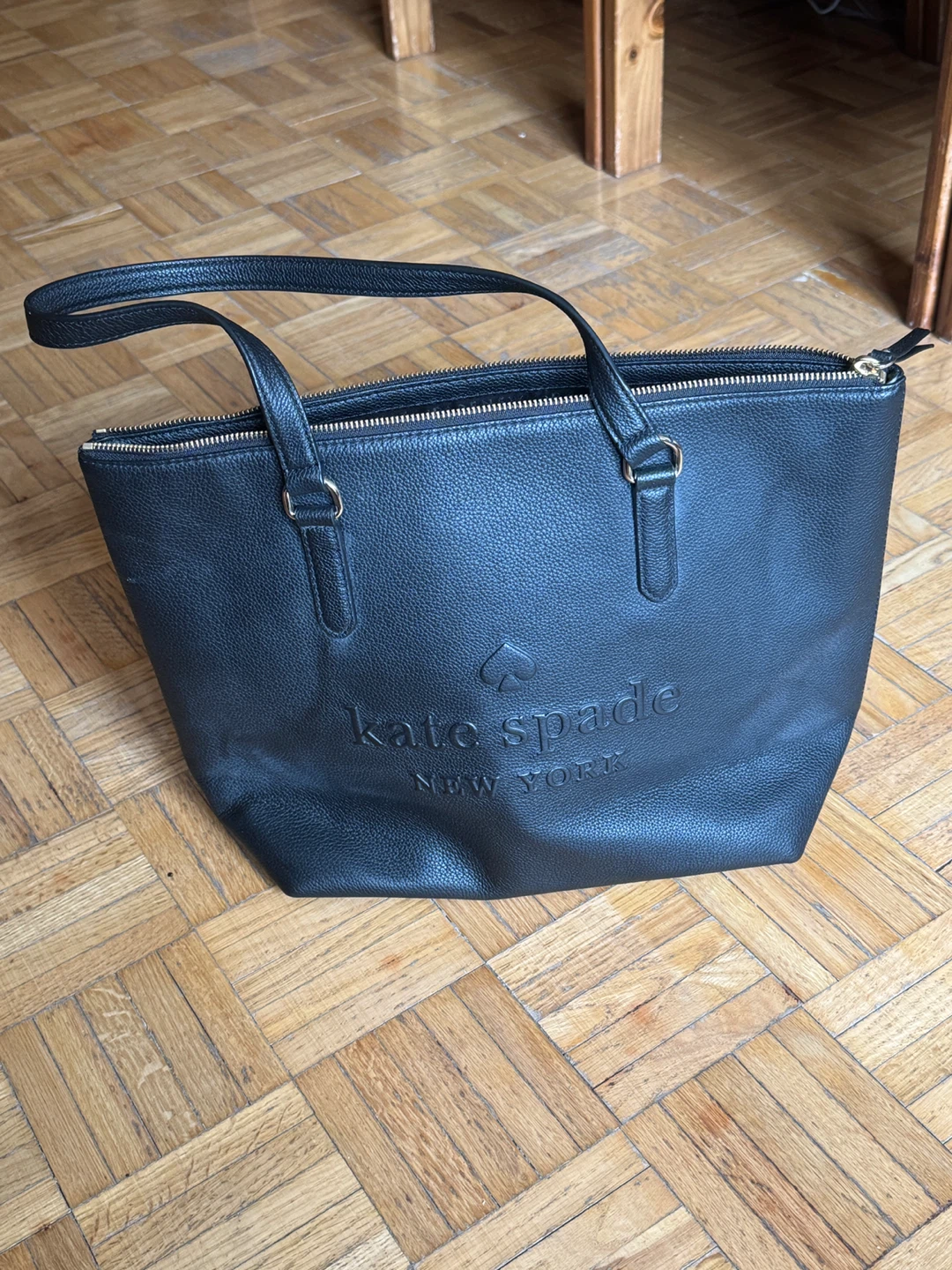 Kate Spade New York Black Leather Tote Bag