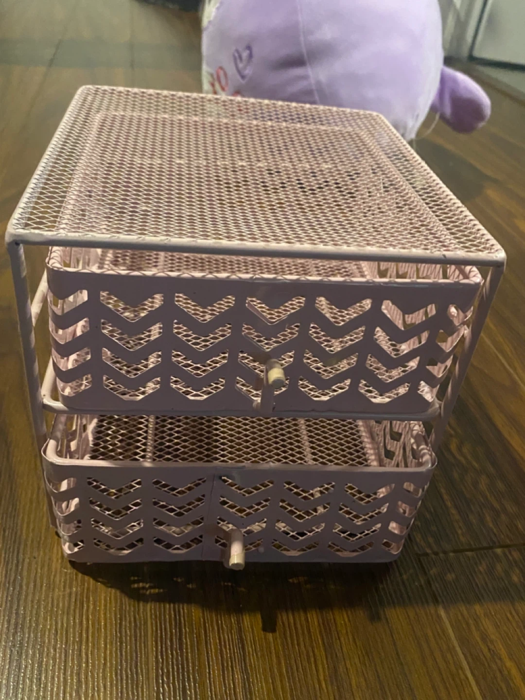 Pink Metal Desk Organizer with 2 Drawers - photo 2