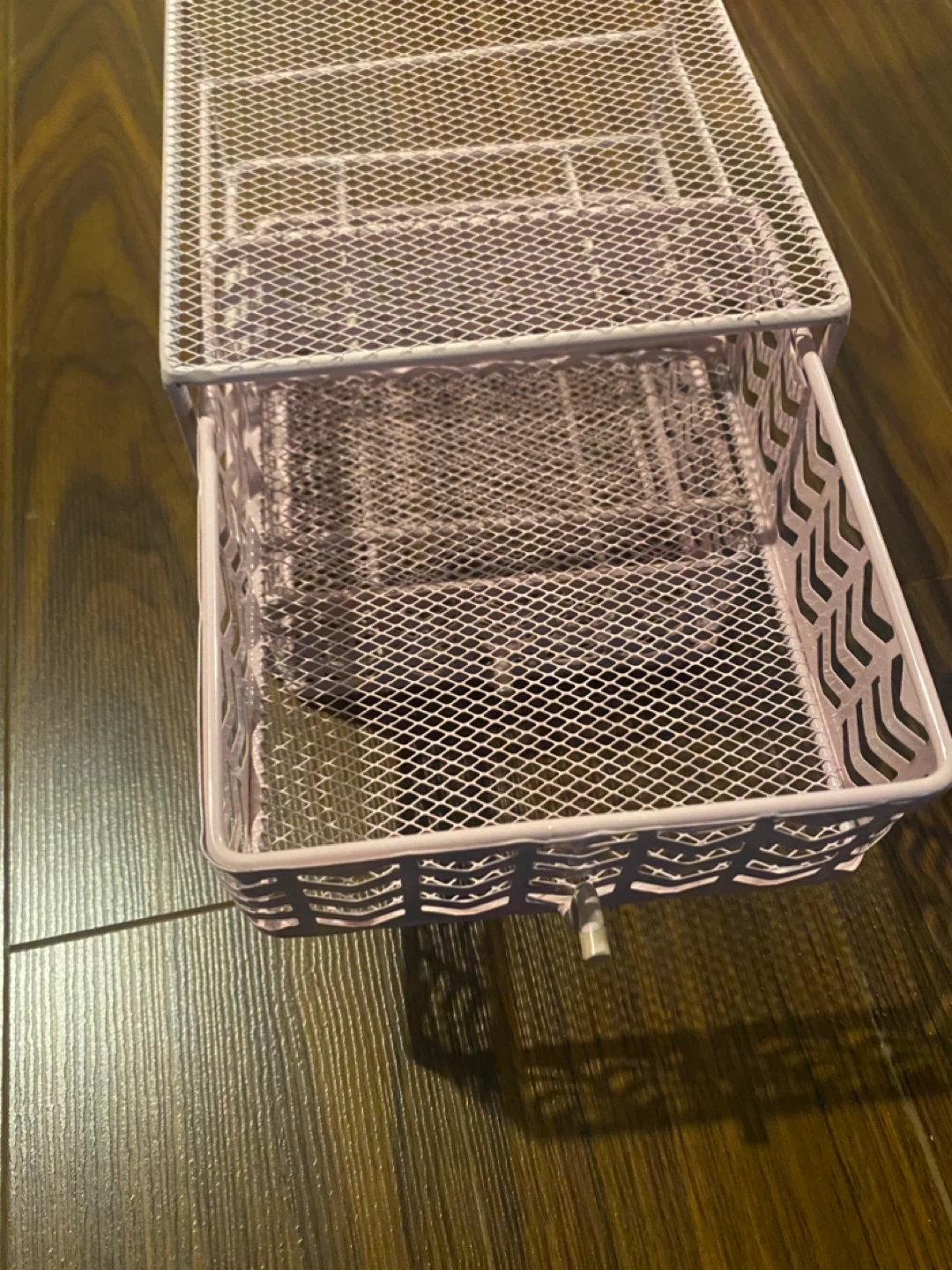 Pink Metal Desk Organizer with 2 Drawers - photo 4