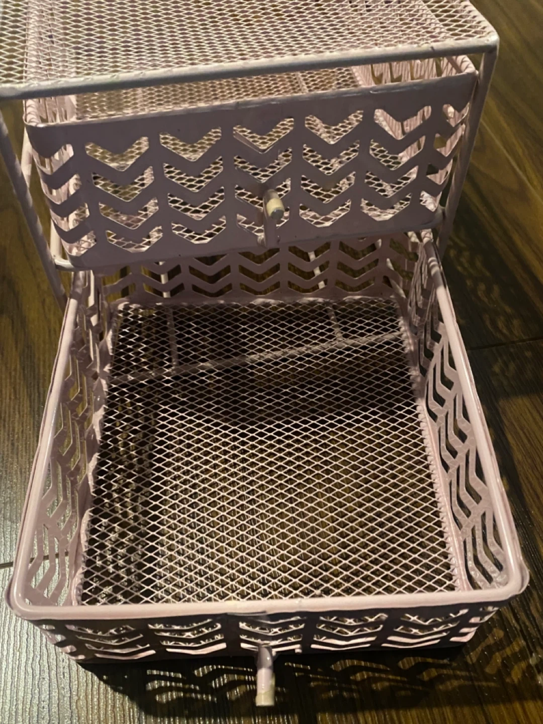 Pink Metal Desk Organizer with 2 Drawers - photo 3