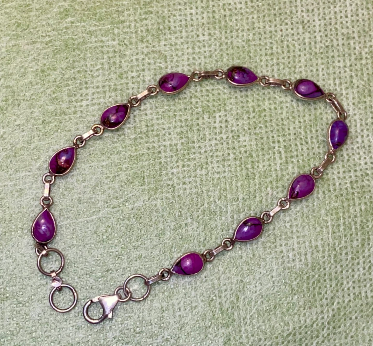 Sugilite Tear 925 Silver Drop Bracelet
