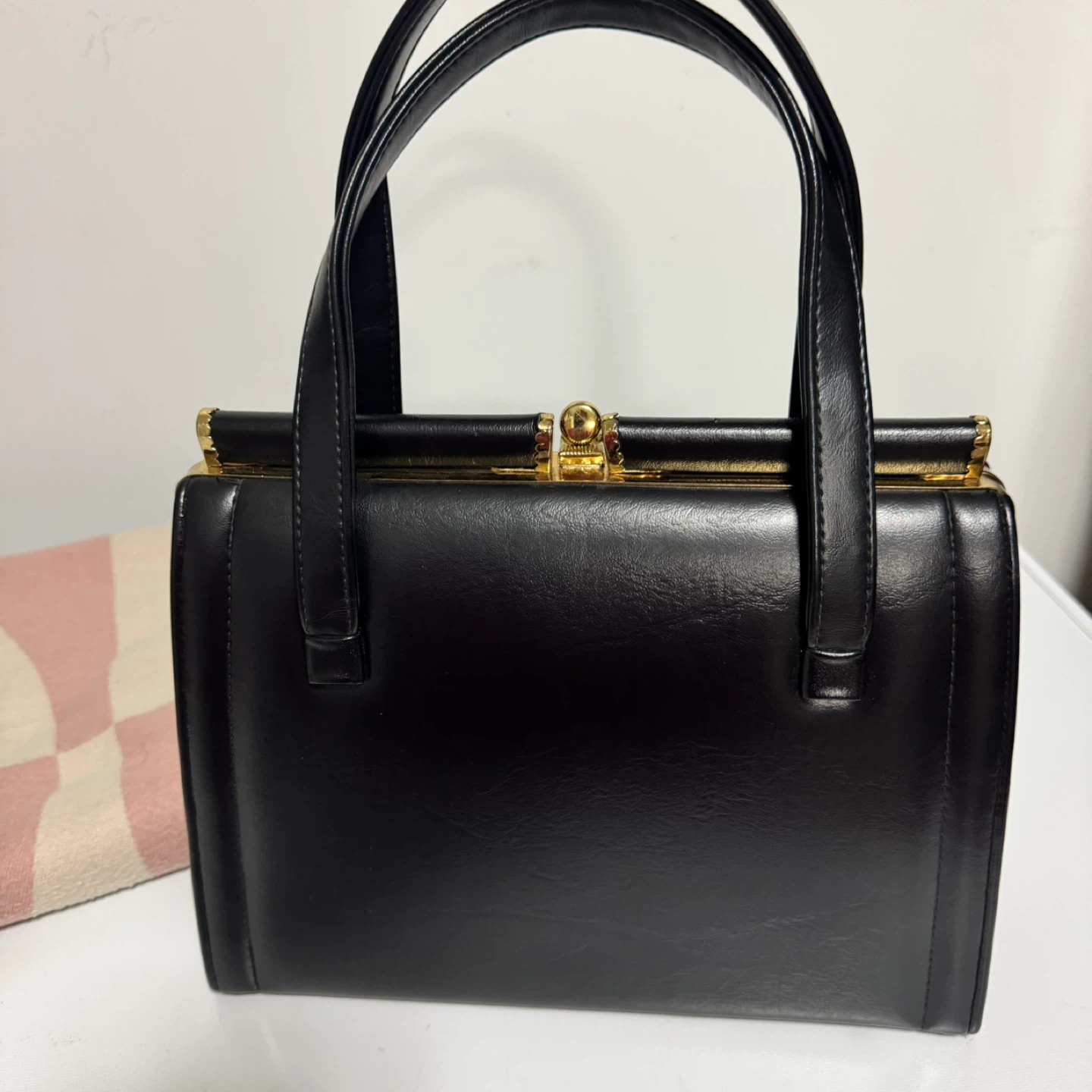 Vintage Leather Top Handle Handbag