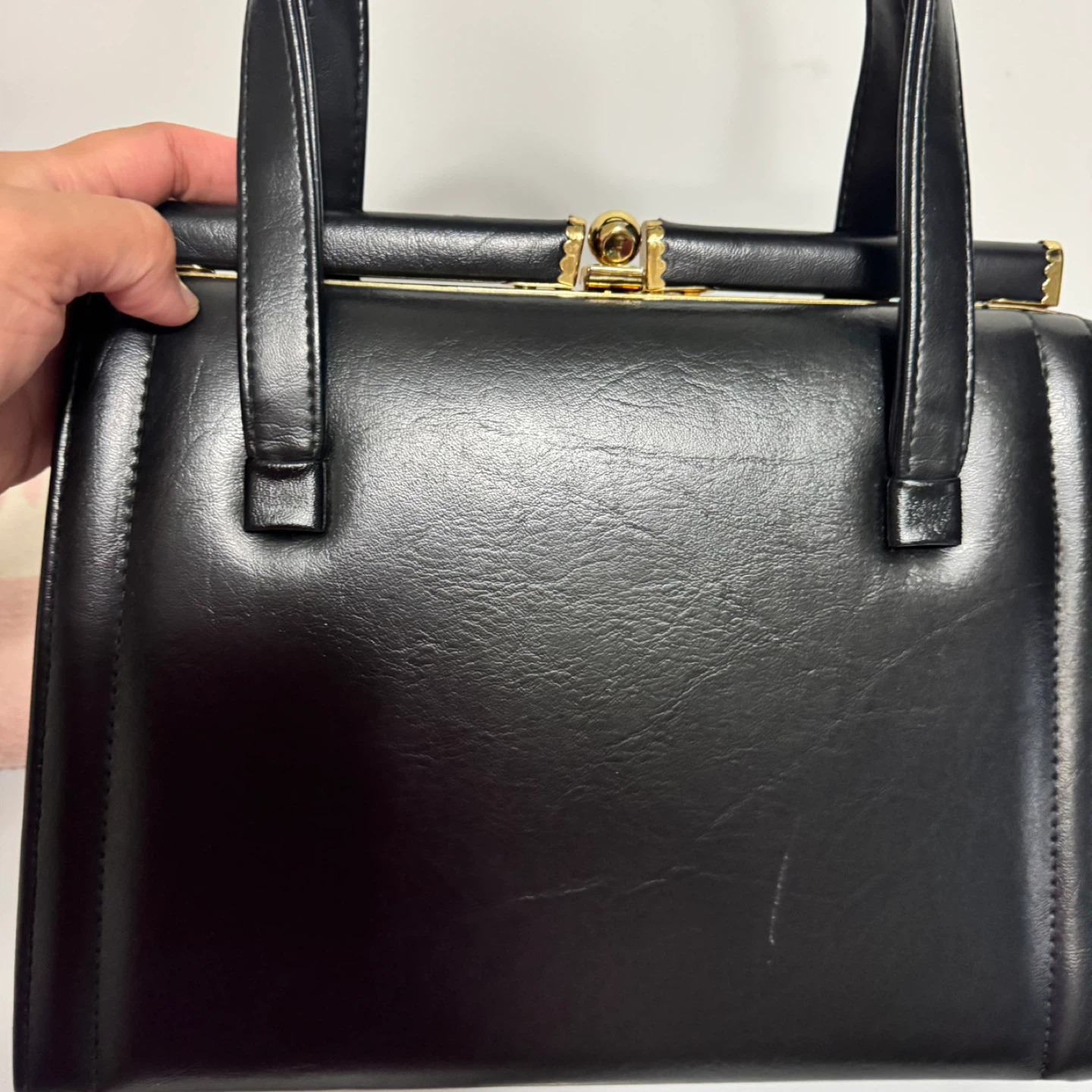 Vintage Leather Top Handle Handbag - photo 3