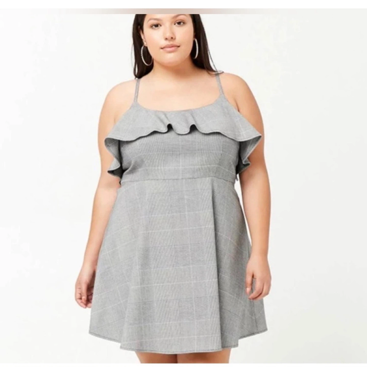 Plus size glen plaid skater dress