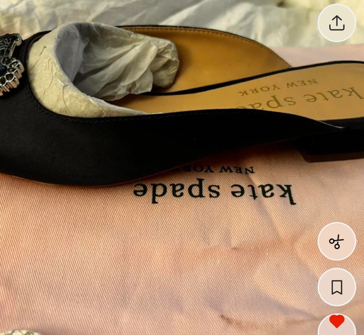 Kate Spade Navy blue  Embellished Pointed Toe Mules Size 10B - photo 2