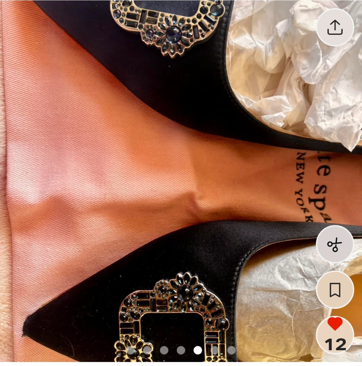 Kate Spade Navy blue  Embellished Pointed Toe Mules Size 10B - photo 4