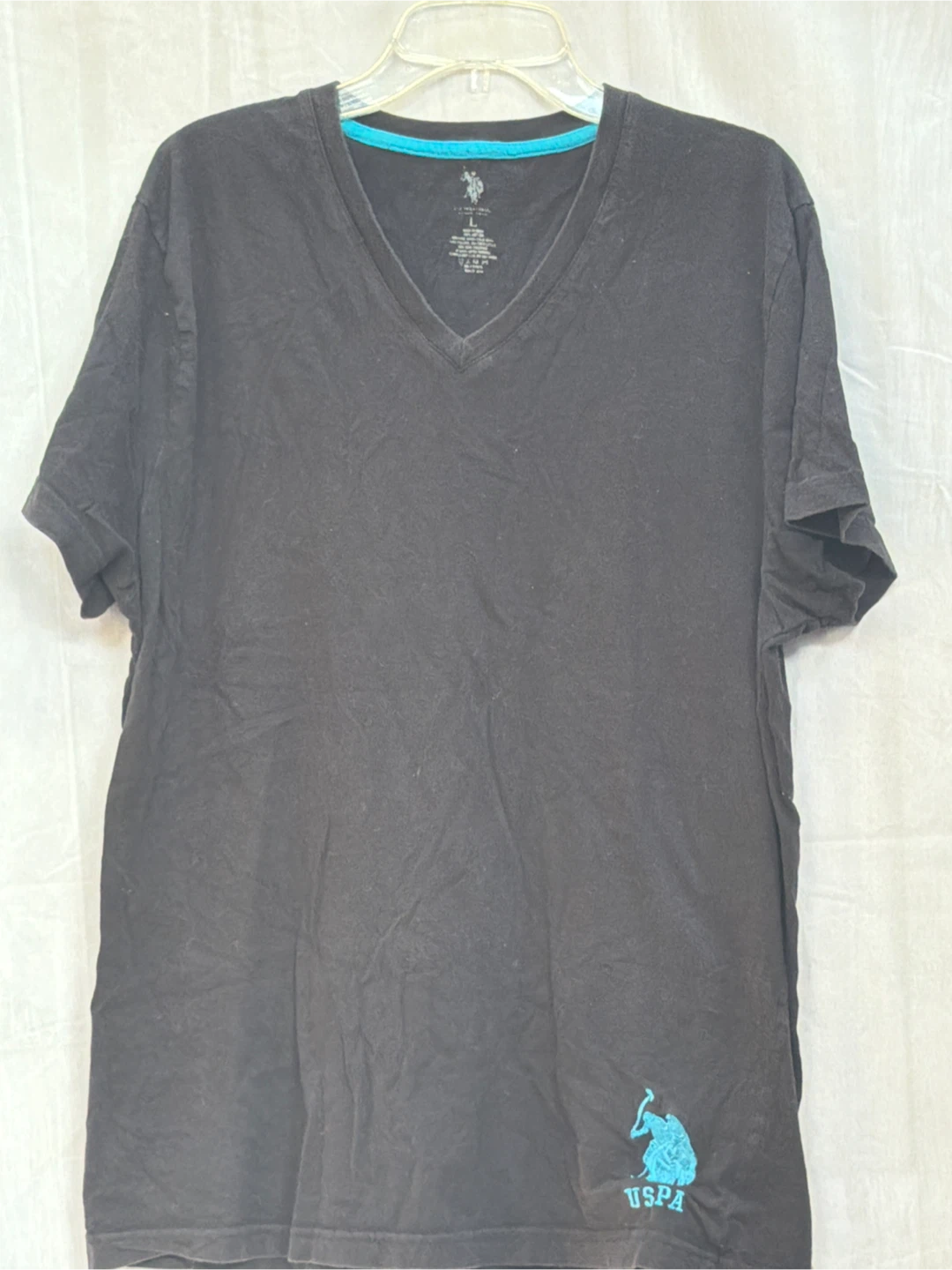 U.S. Polo Assn. Men's V-Neck T-Shirt - Black, Size L
