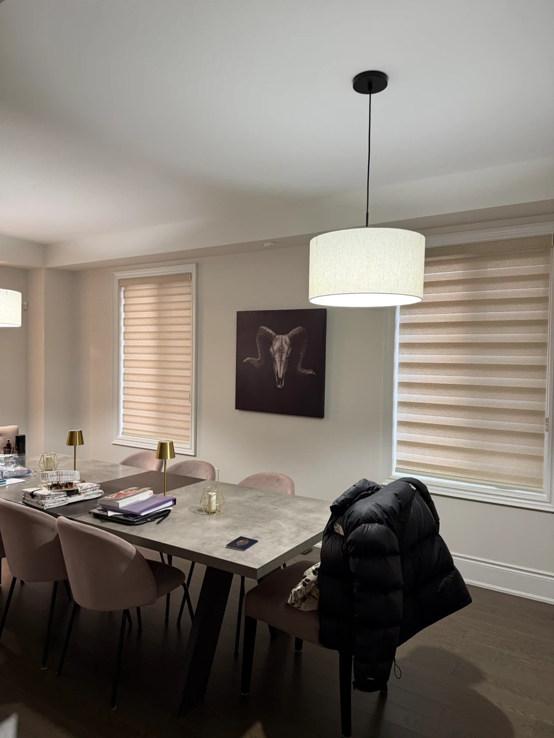 Fabric Drum Pendant Light Fixture - photo 2