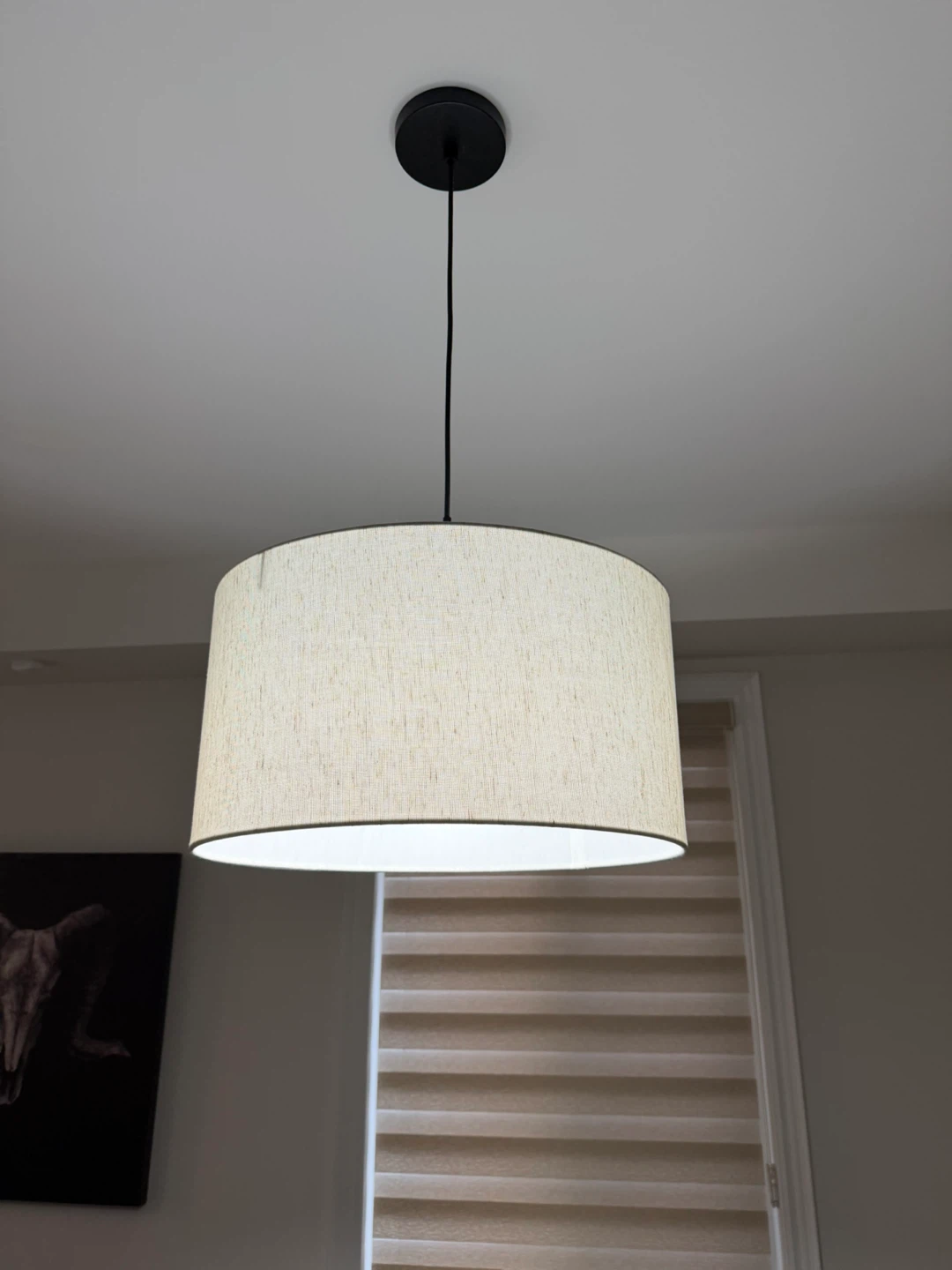 Fabric Drum Pendant Light Fixture - photo 3