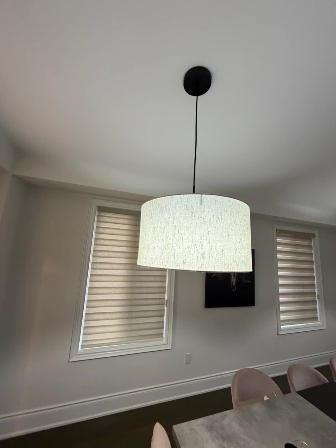 Fabric Drum Pendant Light Fixture - photo 5