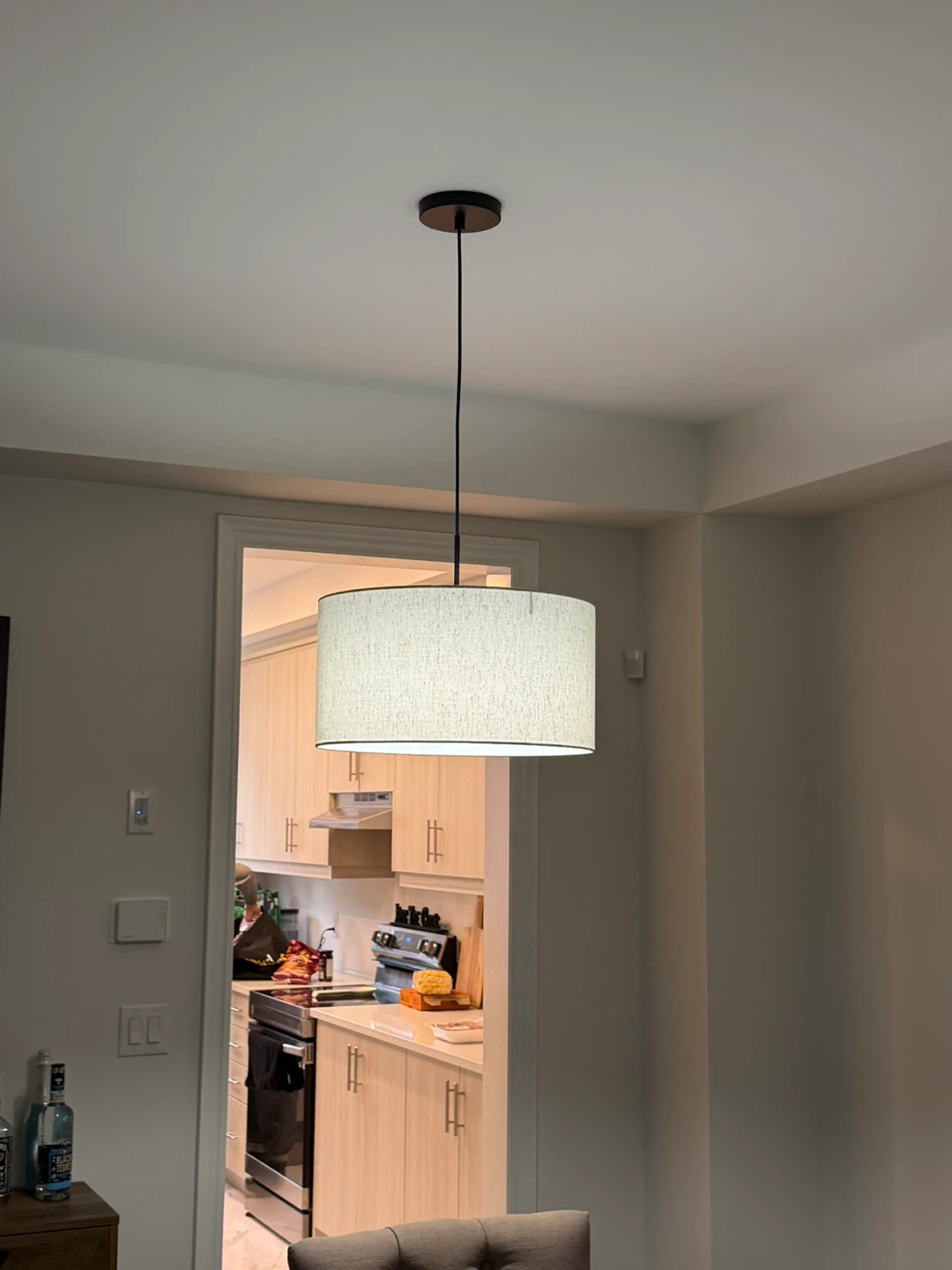Fabric Drum Pendant Light Fixture