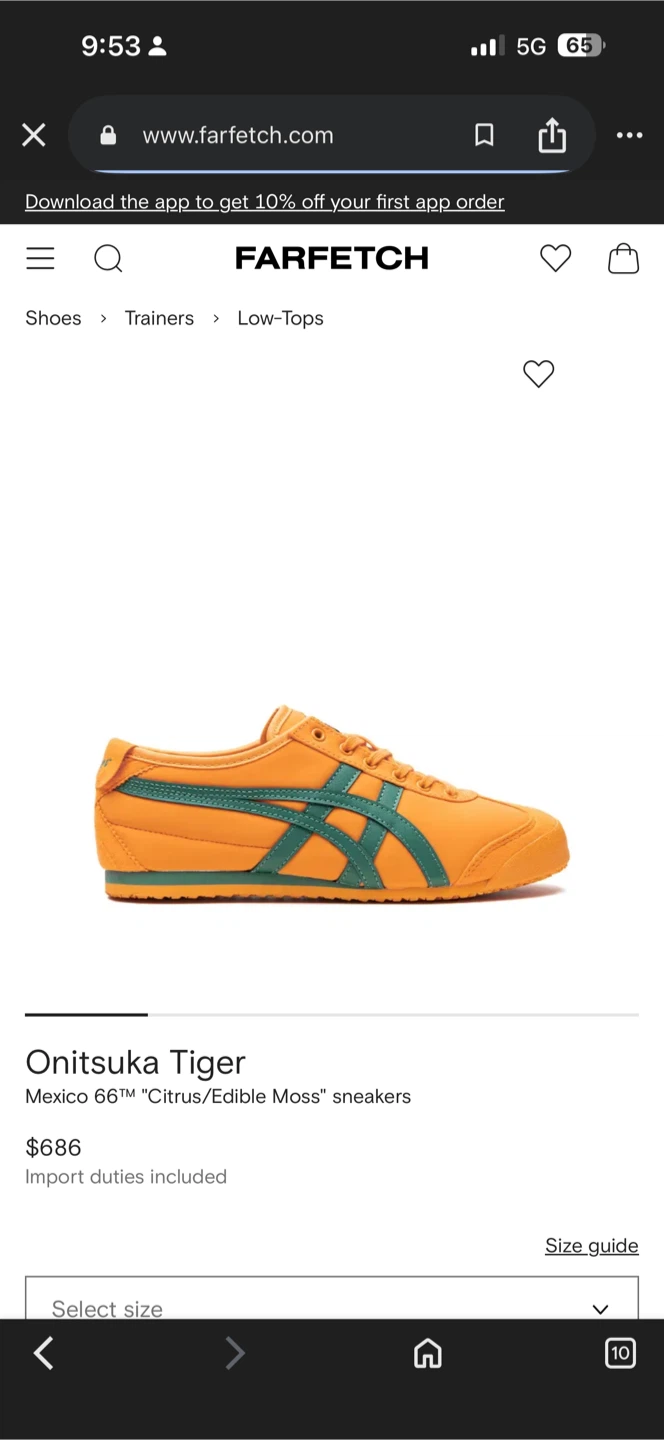 Onitsuka Tiger Mexico 66 Sneakers - Citrus/Edible Moss - photo 5