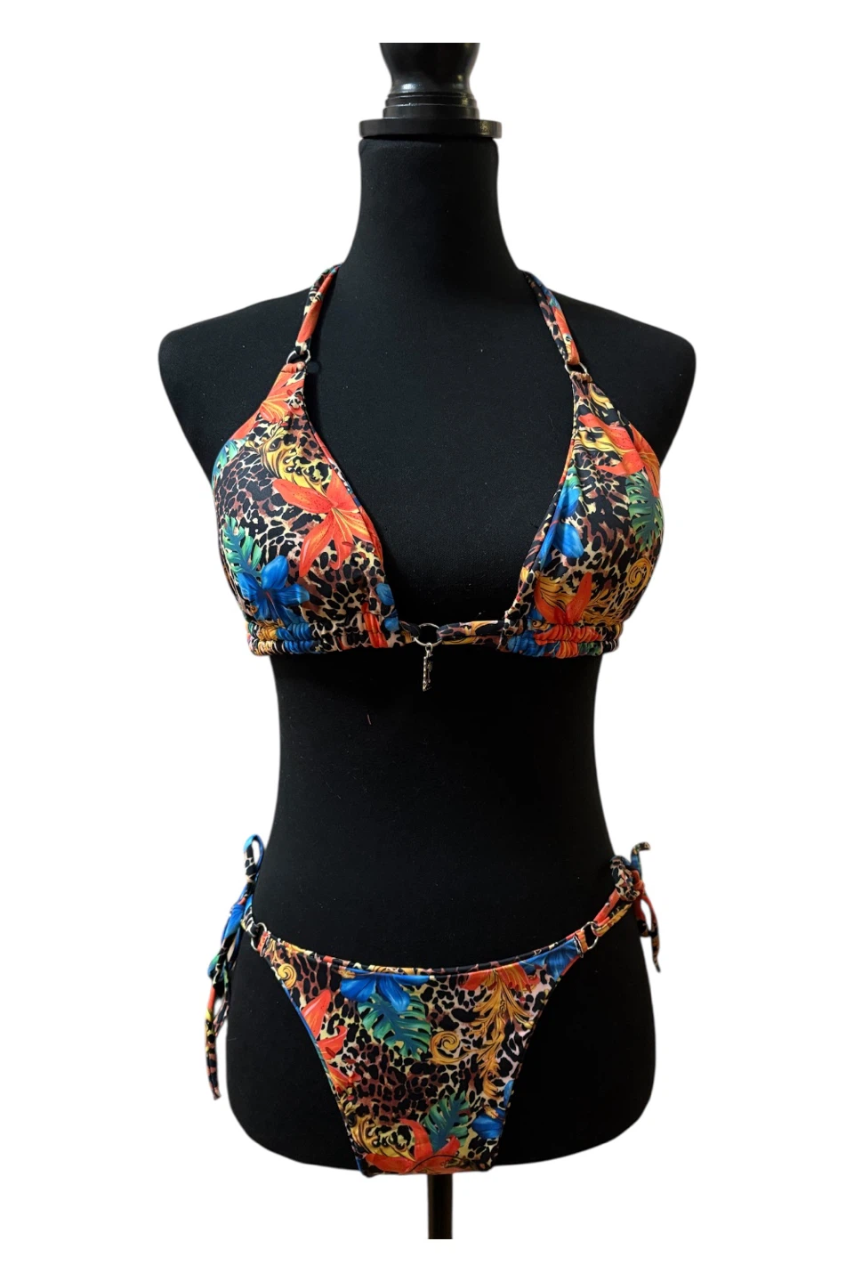 Women's Halter Bikini Set Tropical Print Swimsuit