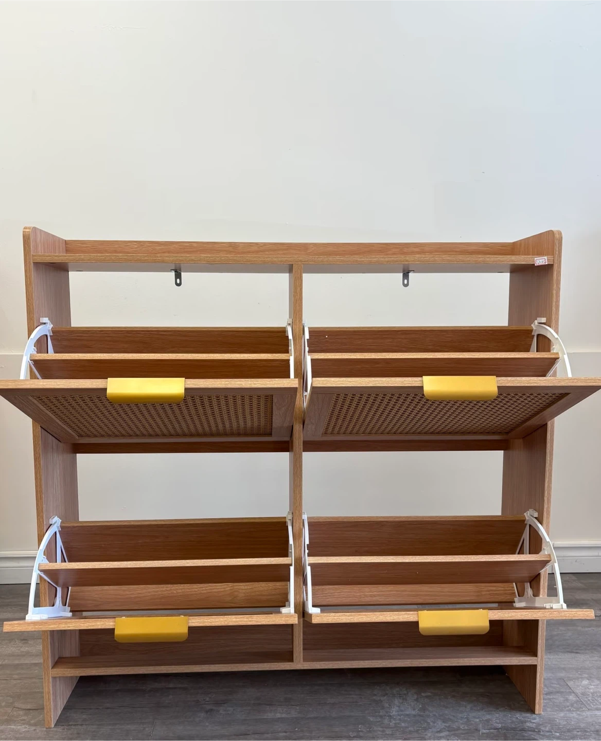 Wooden Shoe Cabinet with Cane Doors - photo 2