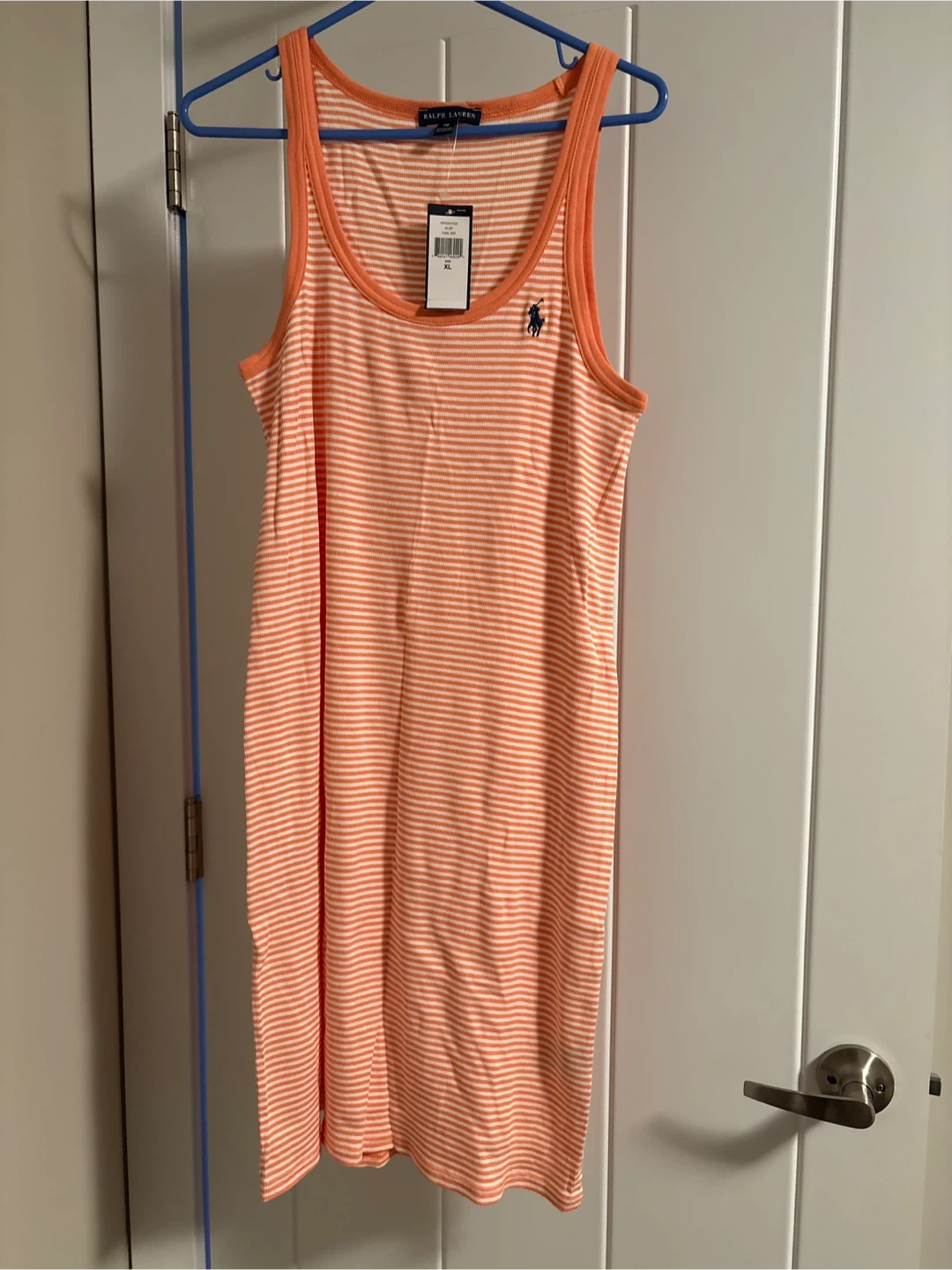 New Ralph Lauren Striped Tank Dress Coral Reef XL