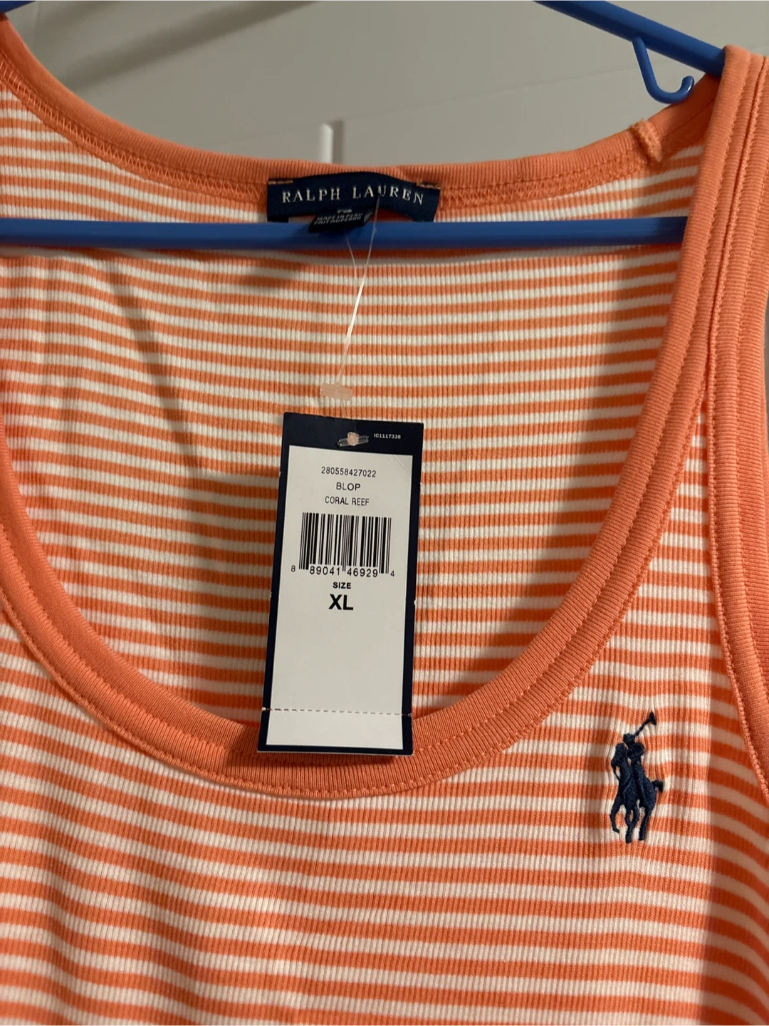 New Ralph Lauren Striped Tank Dress Coral Reef XL - photo 2