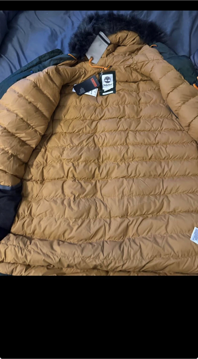 Timberland Men's Parka Jacket Green Fur Hood - photo 3
