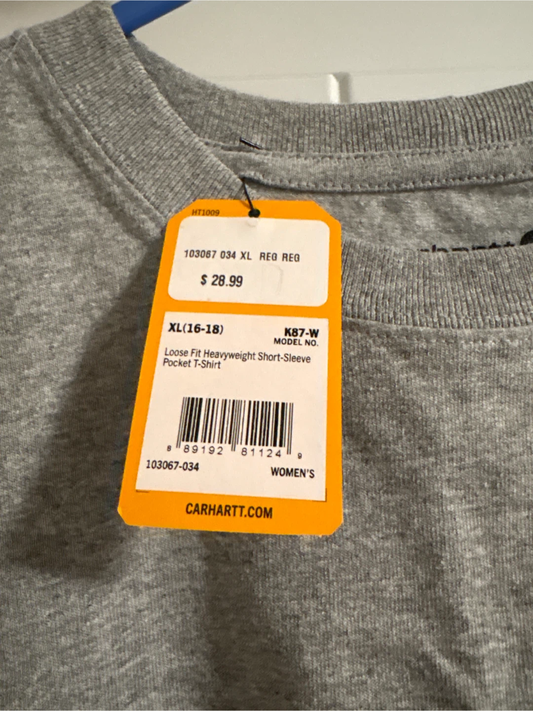 Carhartt Women's Loose  Short-Sleeve Pocket T-Shirt XL Grey - photo 2