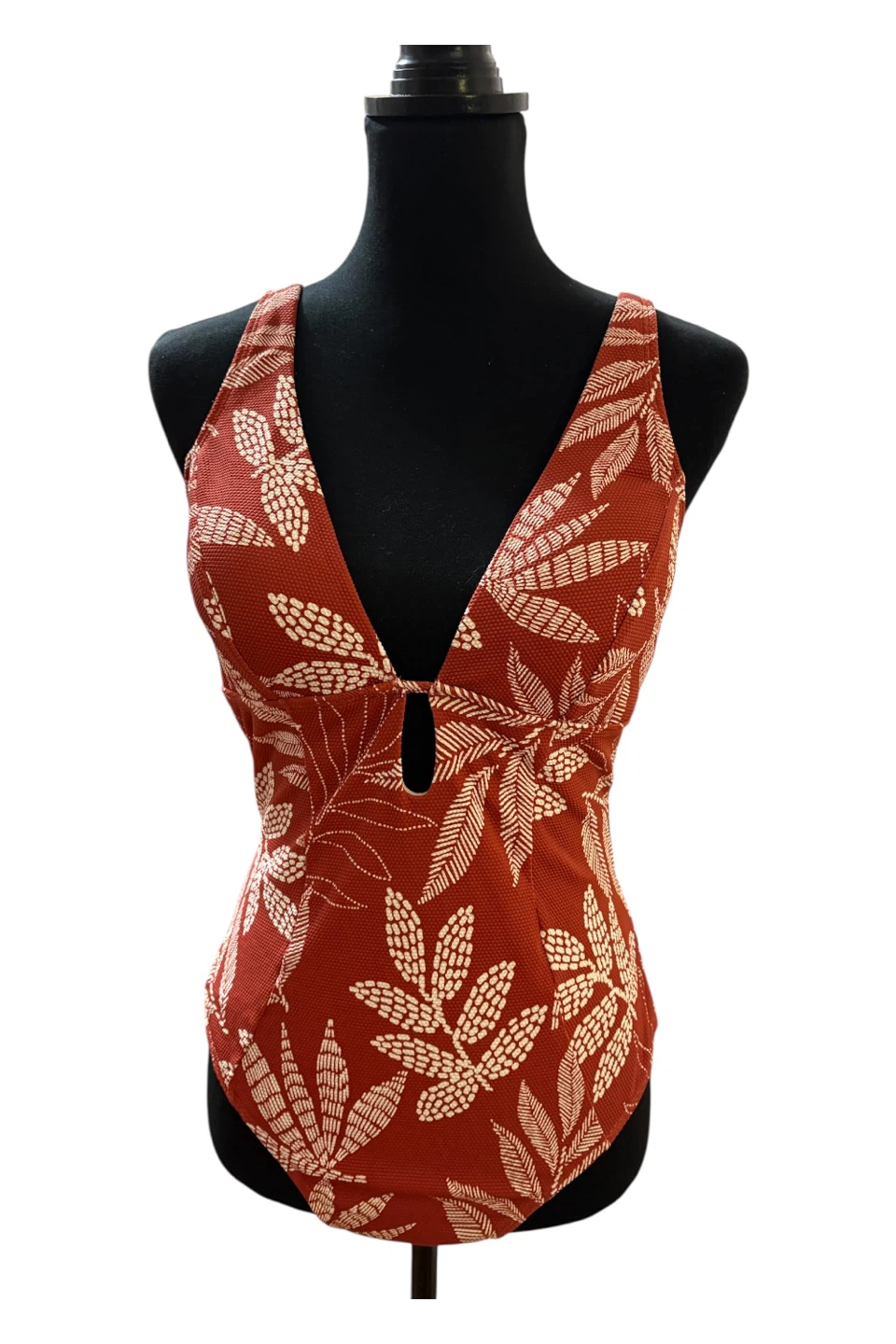 Women's Red Floral Print One-Piece Swimsuit