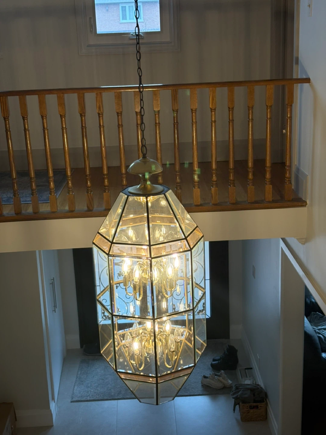 Vintage Octagonal Glass Chandelier - photo 5