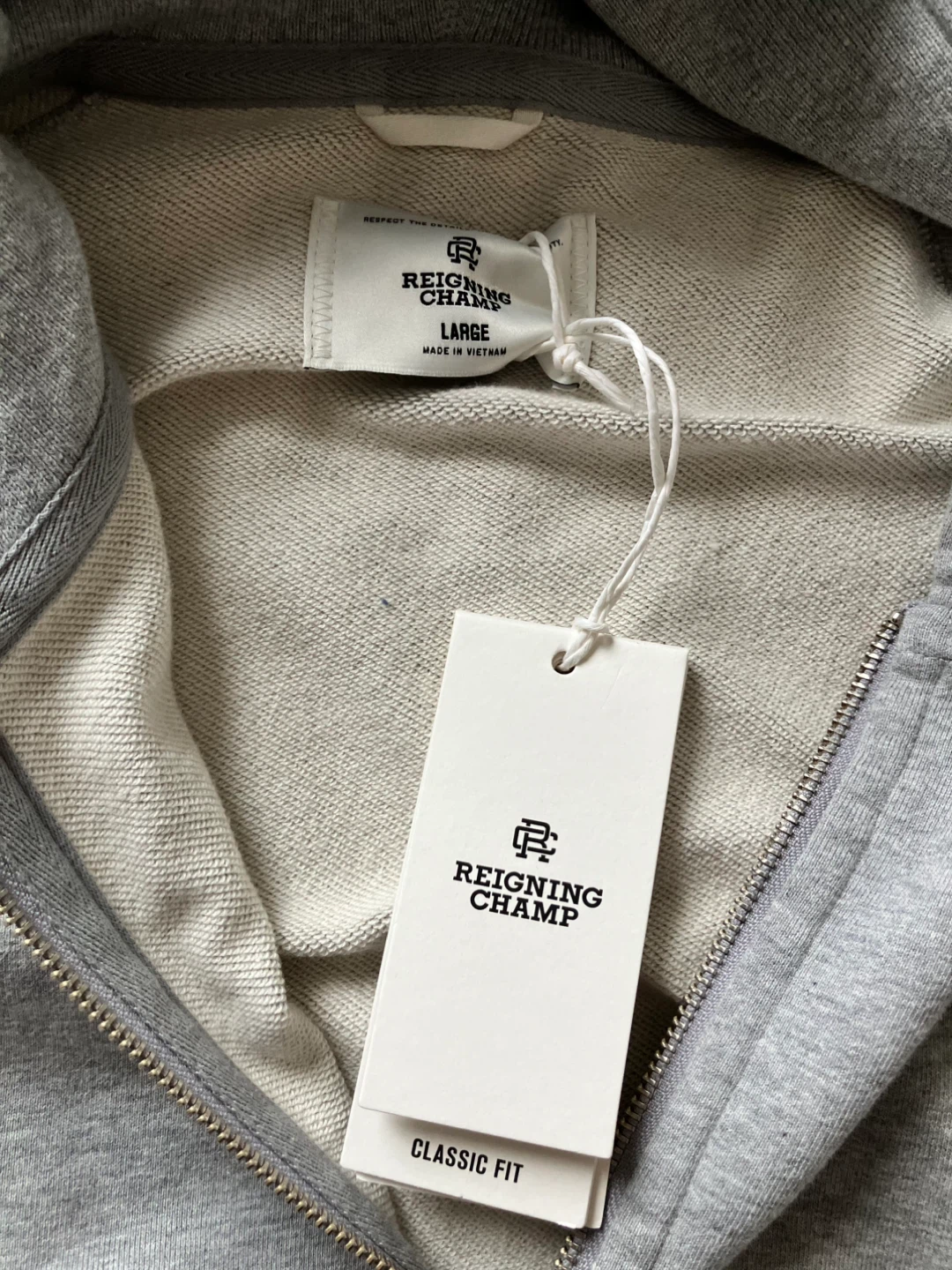 Reigning Champ Grey Full Zip Hoodie - Large - photo 4