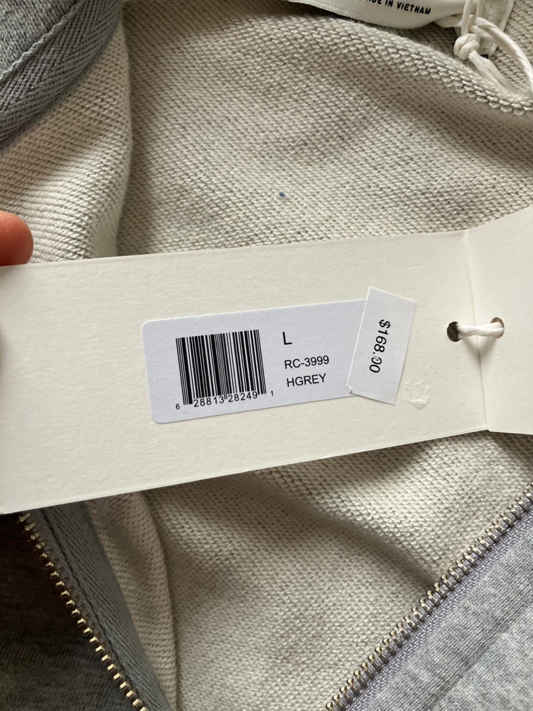 Reigning Champ Grey Full Zip Hoodie - Large - photo 3
