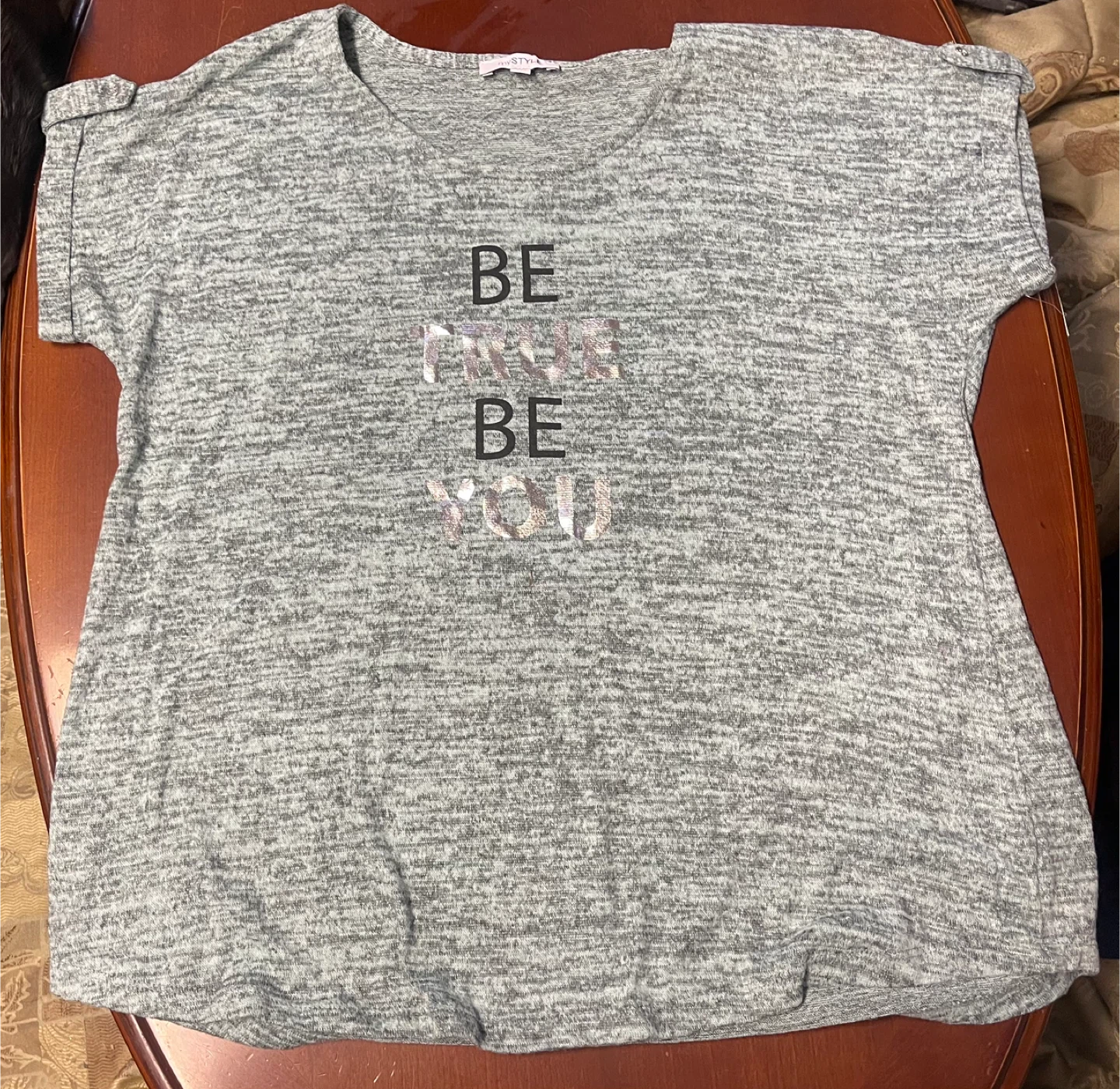 Light green T-Shirt with "Be True Be You" Graphic