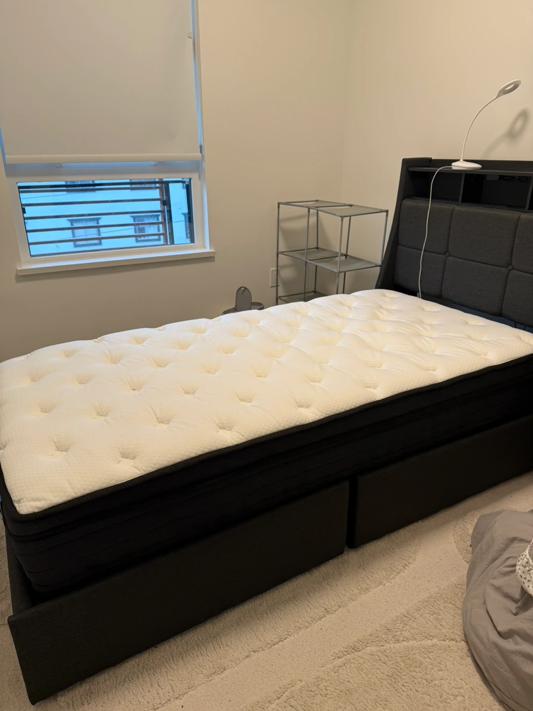 Mattress & Twin Size Bed Frame w/ LED Lights - photo 5