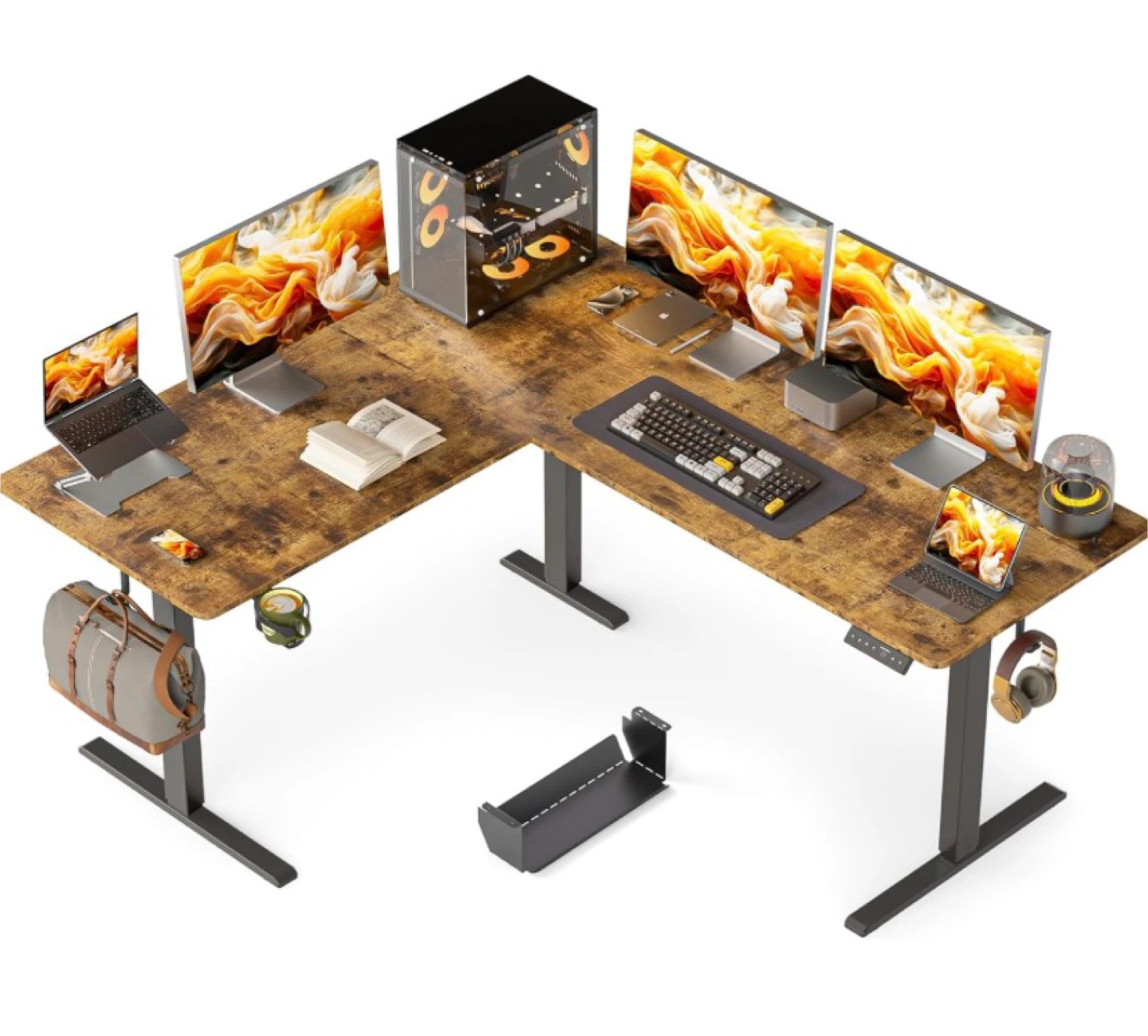 63’ x 55’ L Shaped Standing Desk