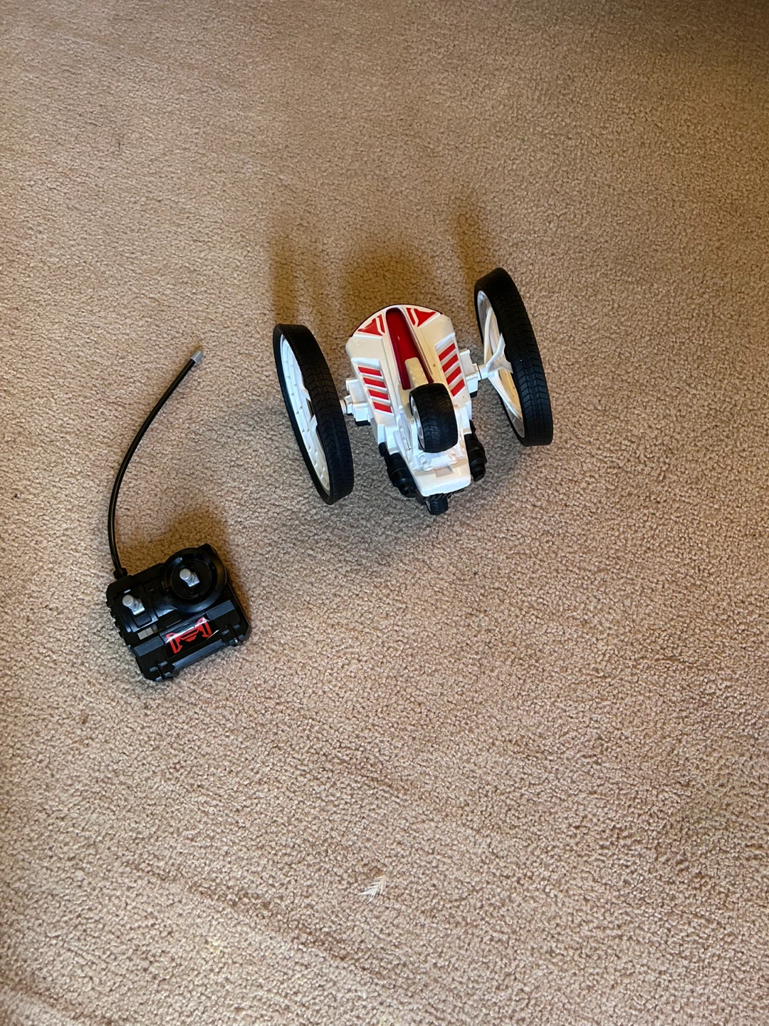 White and Red Jumping Radio Control Car